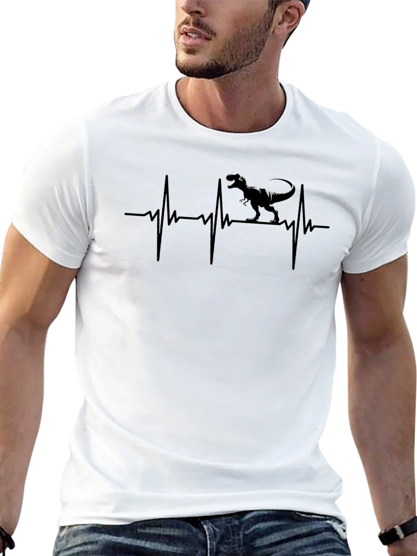 Dino Heartbeat T-Shirt - Black