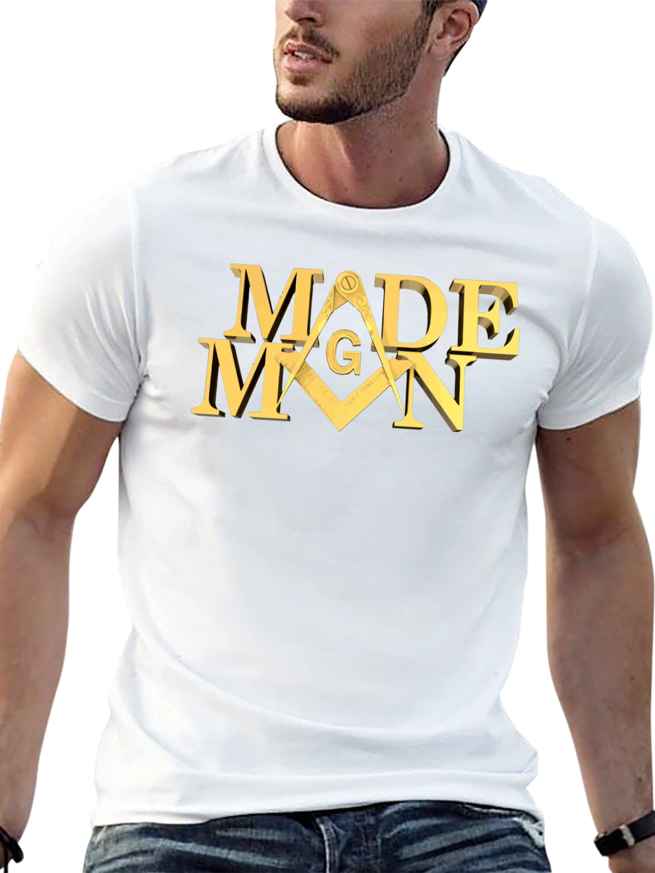 Made Man Masonic T-Shirt - Black Cotton Blend