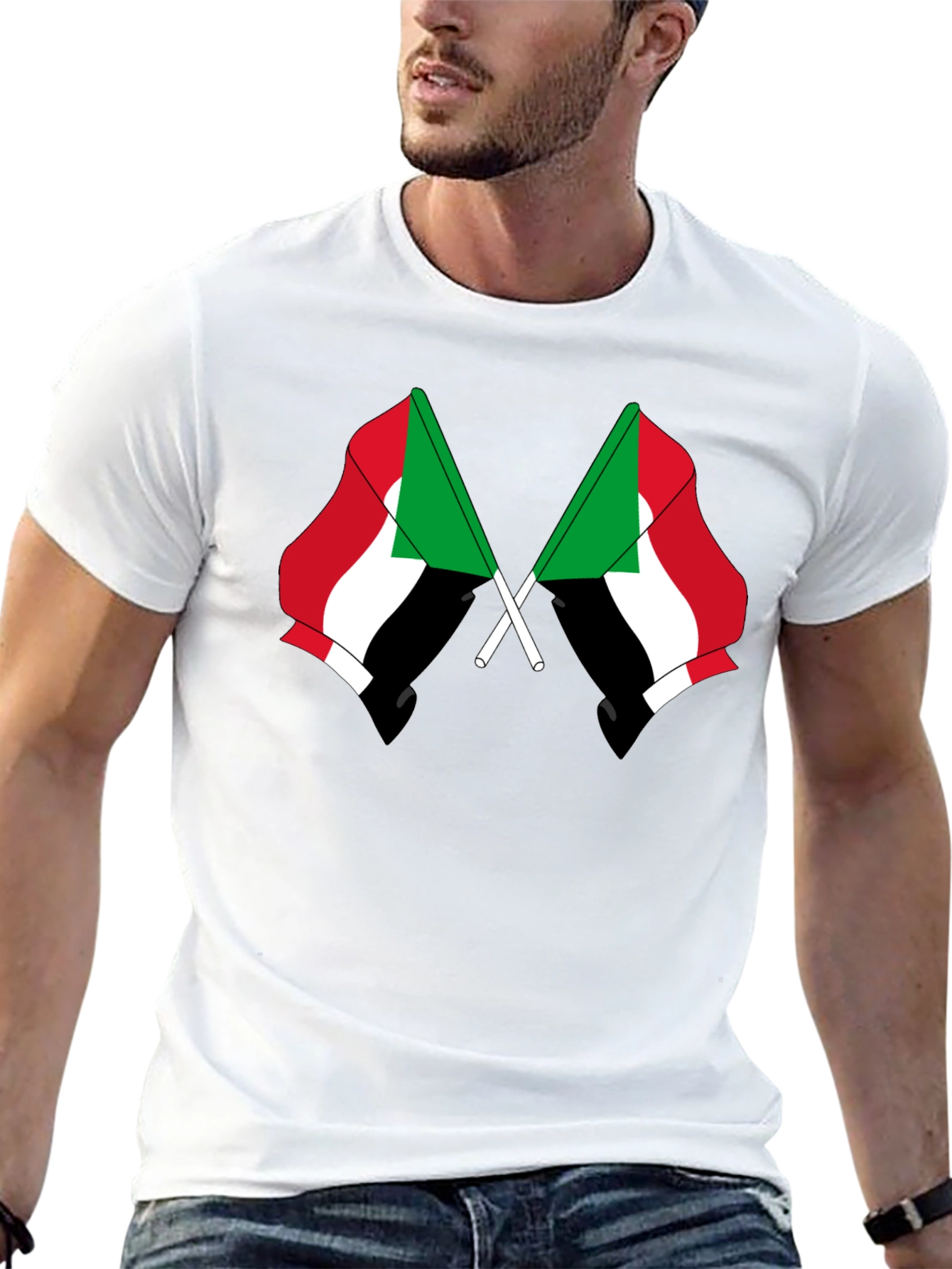 Sudan Flag T-Shirt - Black Graphic Tee