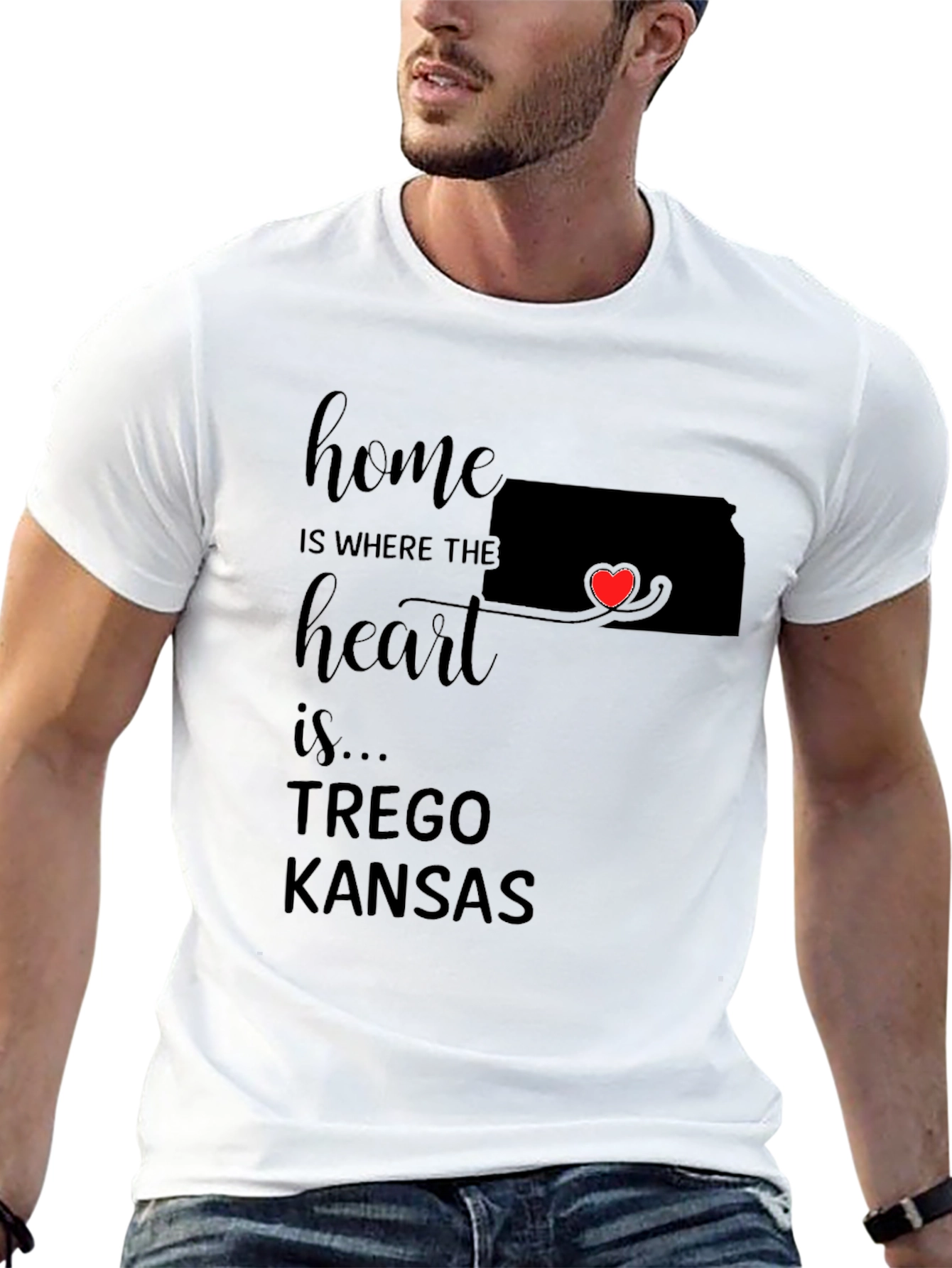 Trego Kansas Home Heart T-Shirt