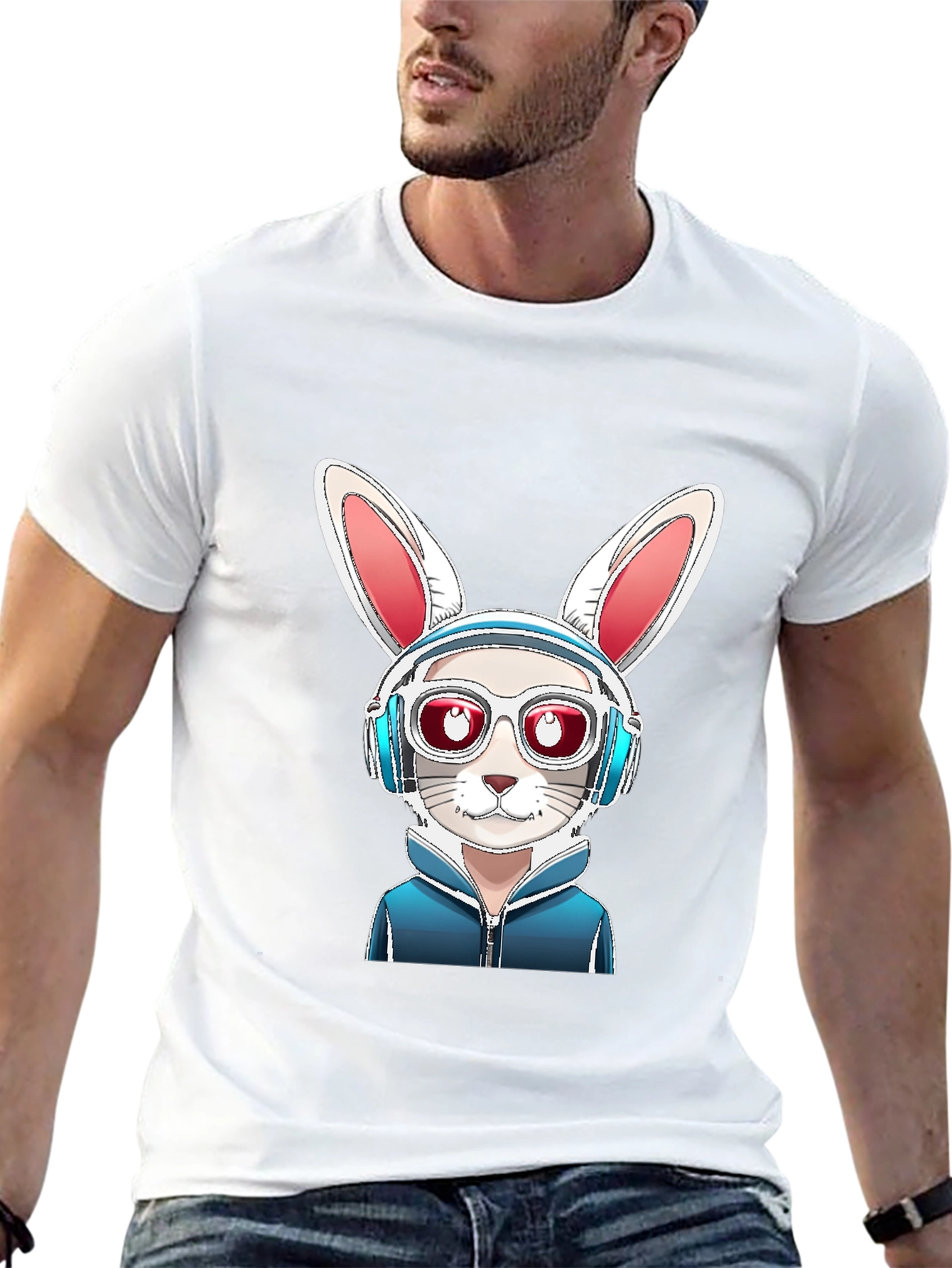 Cool Rabbit Graphic Tee - Urban Style