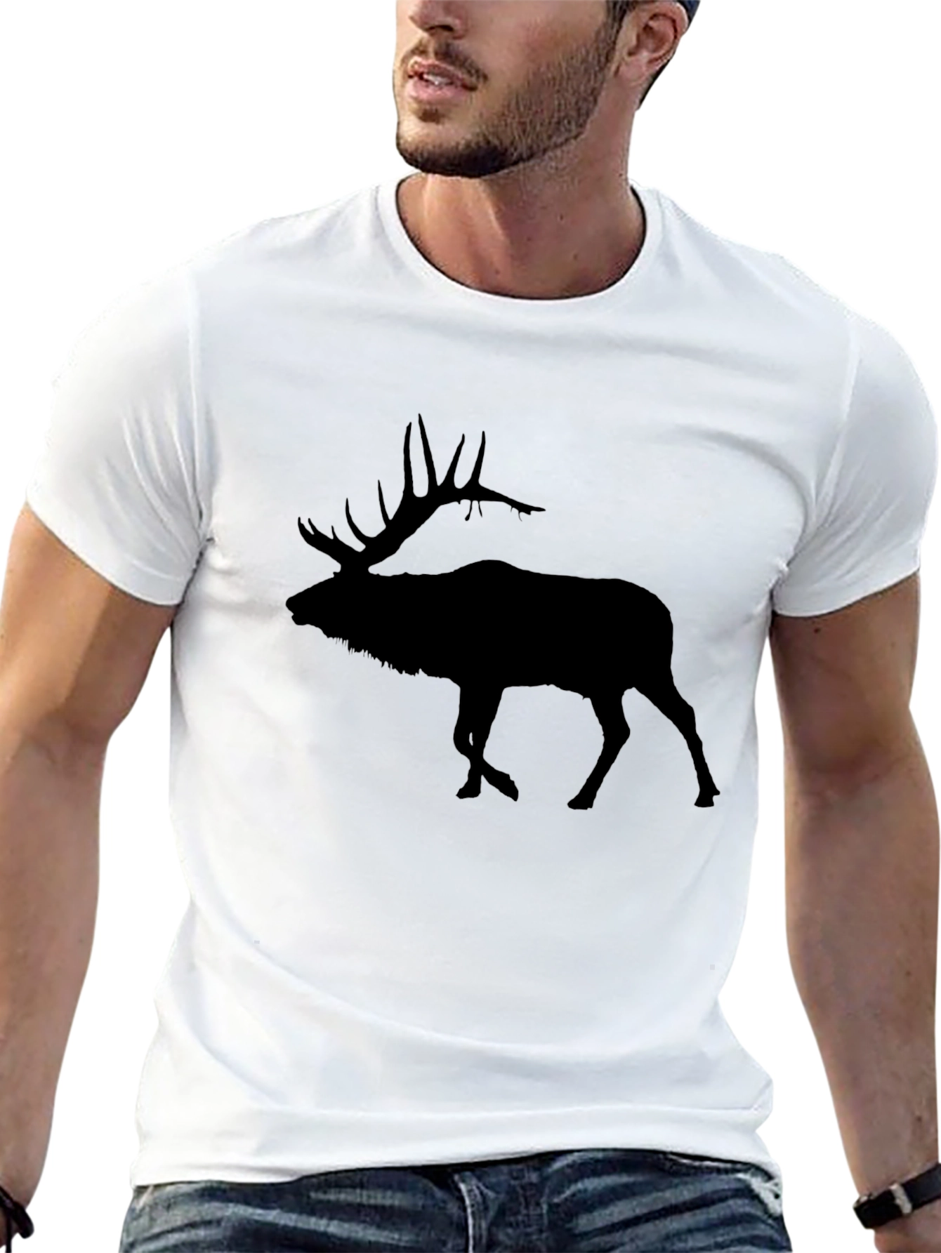 Elk Silhouette Black T-Shirt