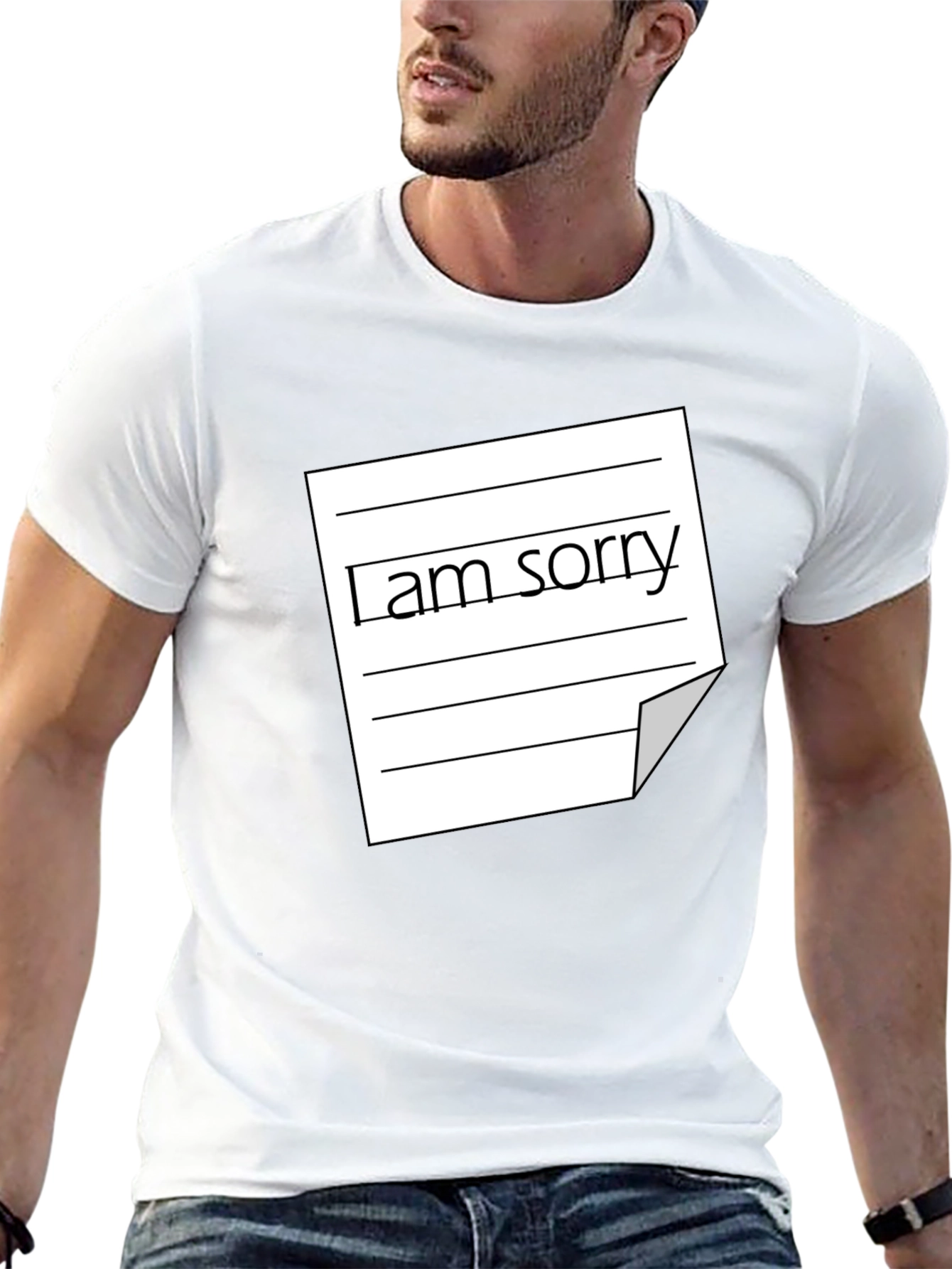 Mens I Am Sorry Graphic Tee - Black