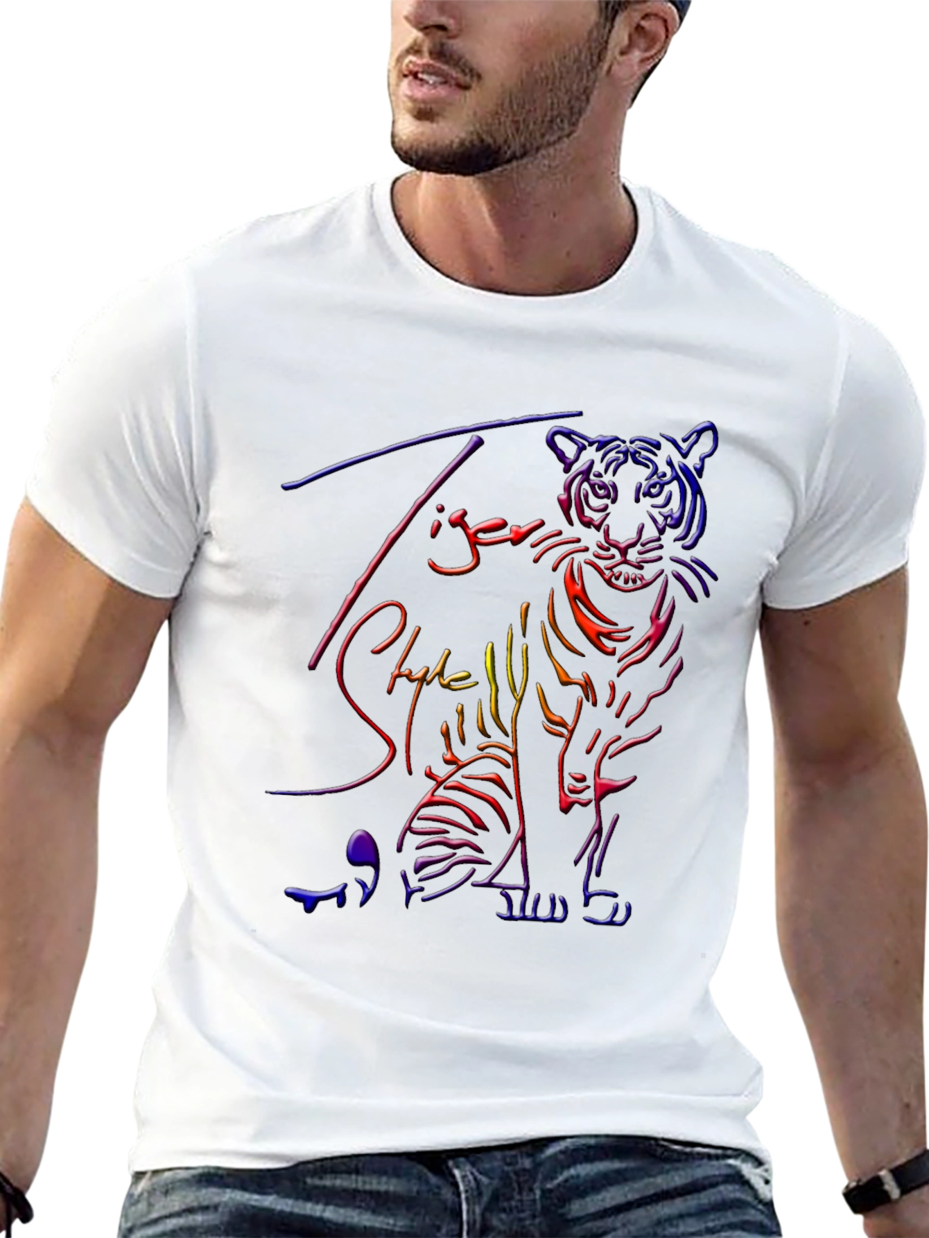 Neon Tiger Graphic T-Shirt - Cool Style