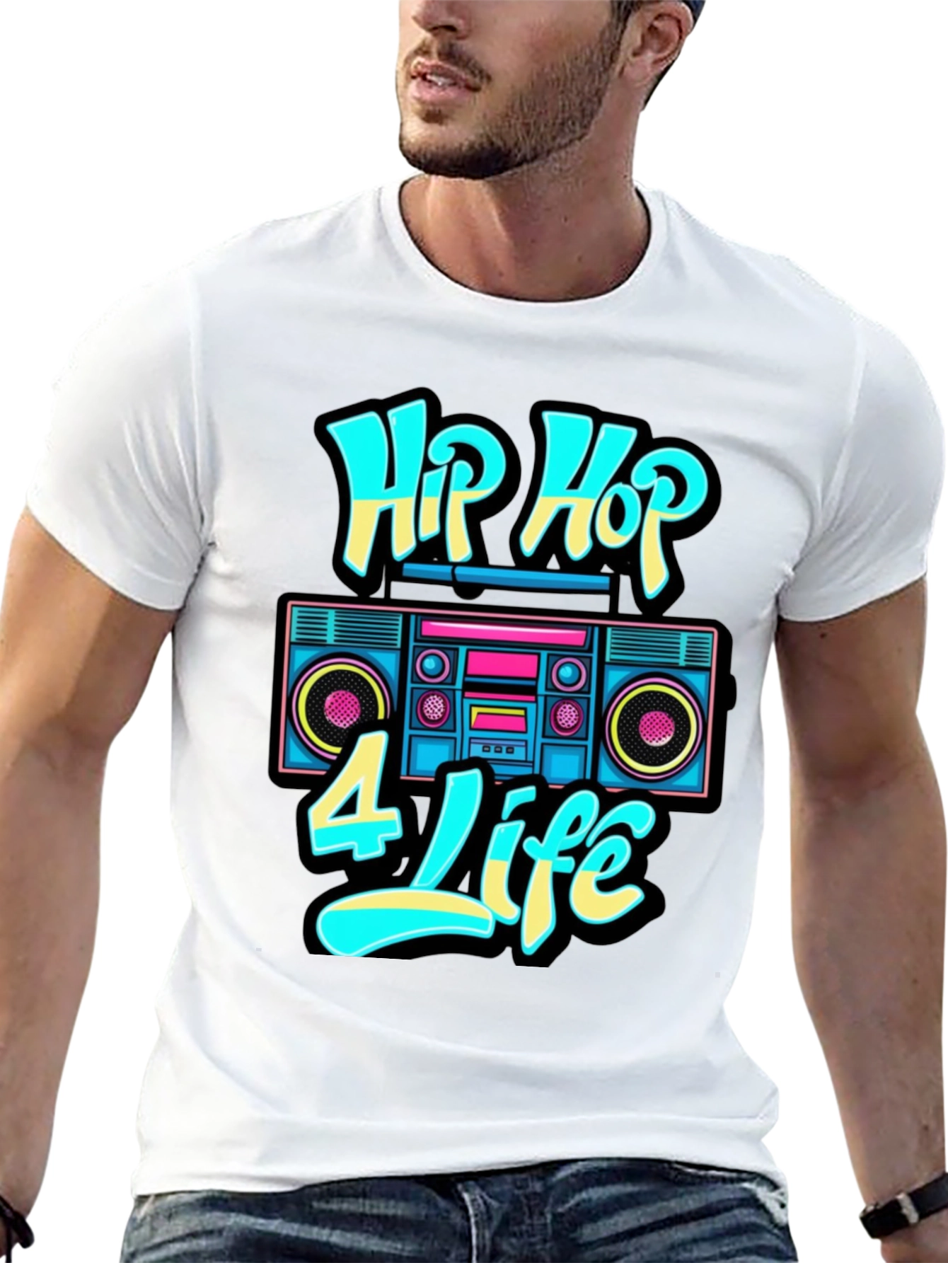 Retro Hip Hop 4 Life Graphic Tee