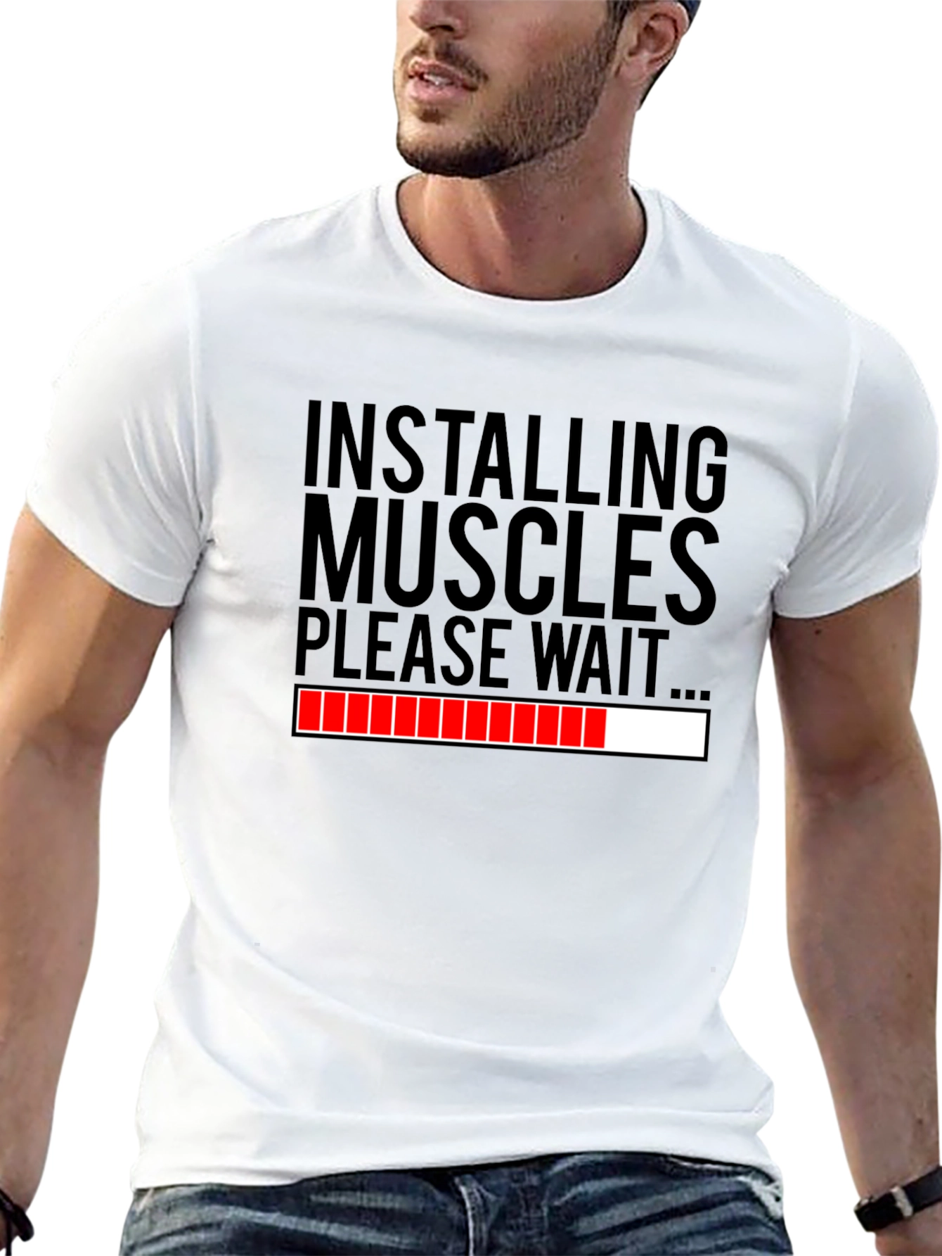 Installing Muscles Funny Workout T-Shirt
