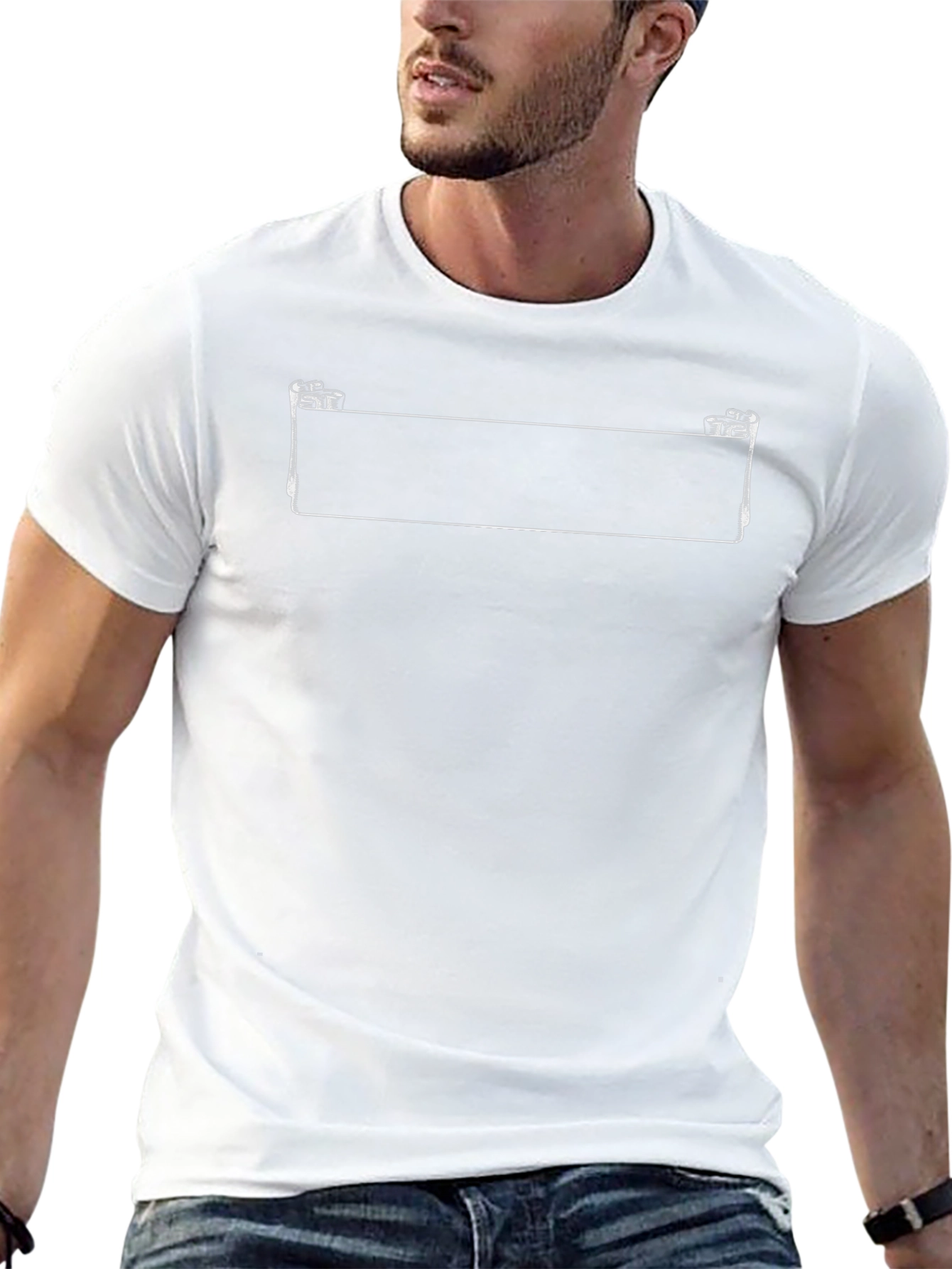 Black T-Shirt with Banner Design