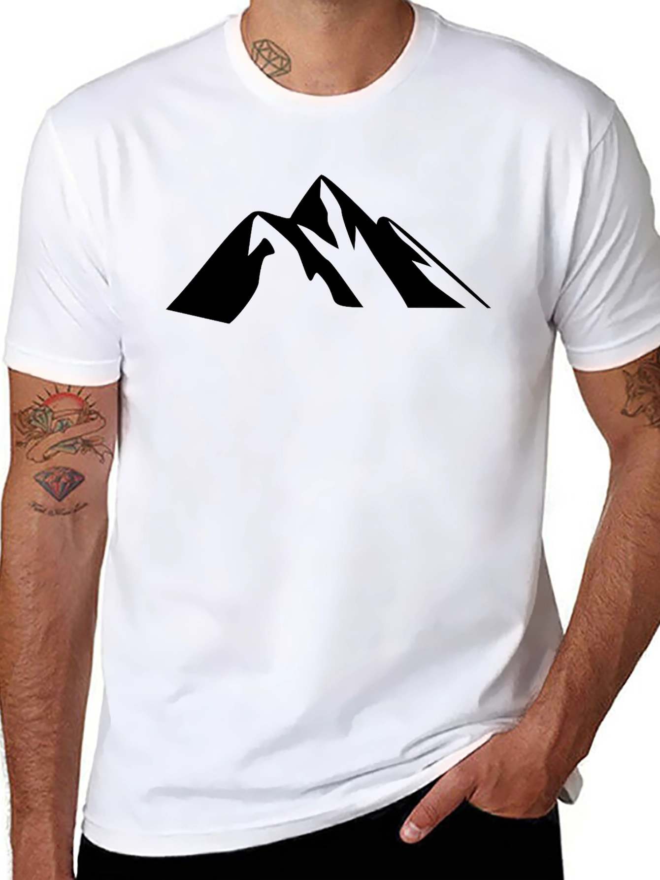 Mens Black Mountain Graphic T-Shirt