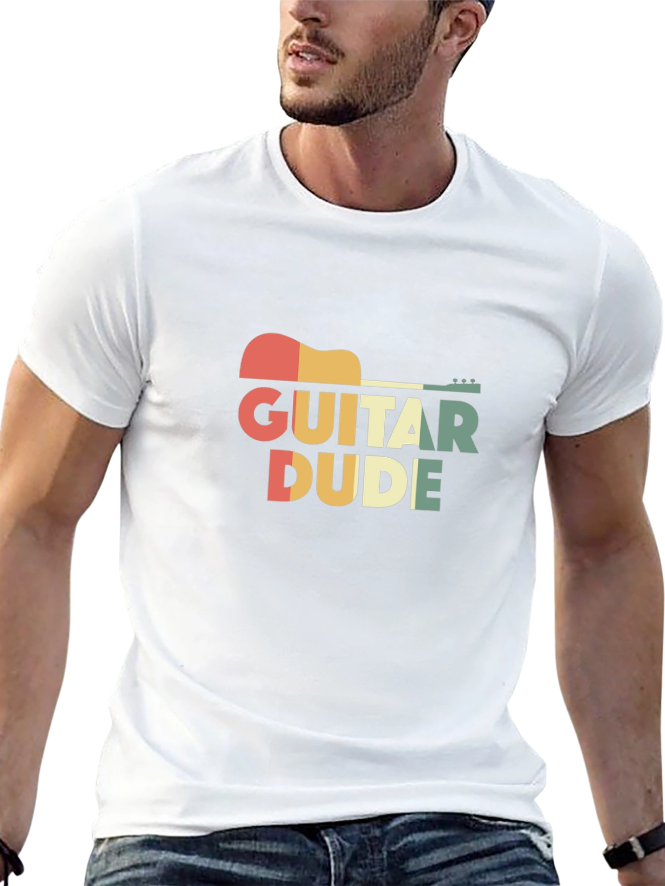 Guitar Dude Retro Graphic Tee - Music Lovers T-Shirt