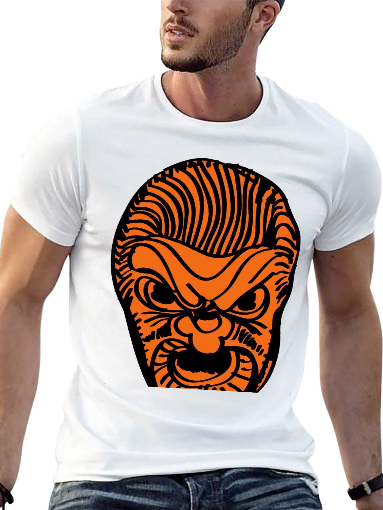 Graphic Tee - Angry Orange Face Design