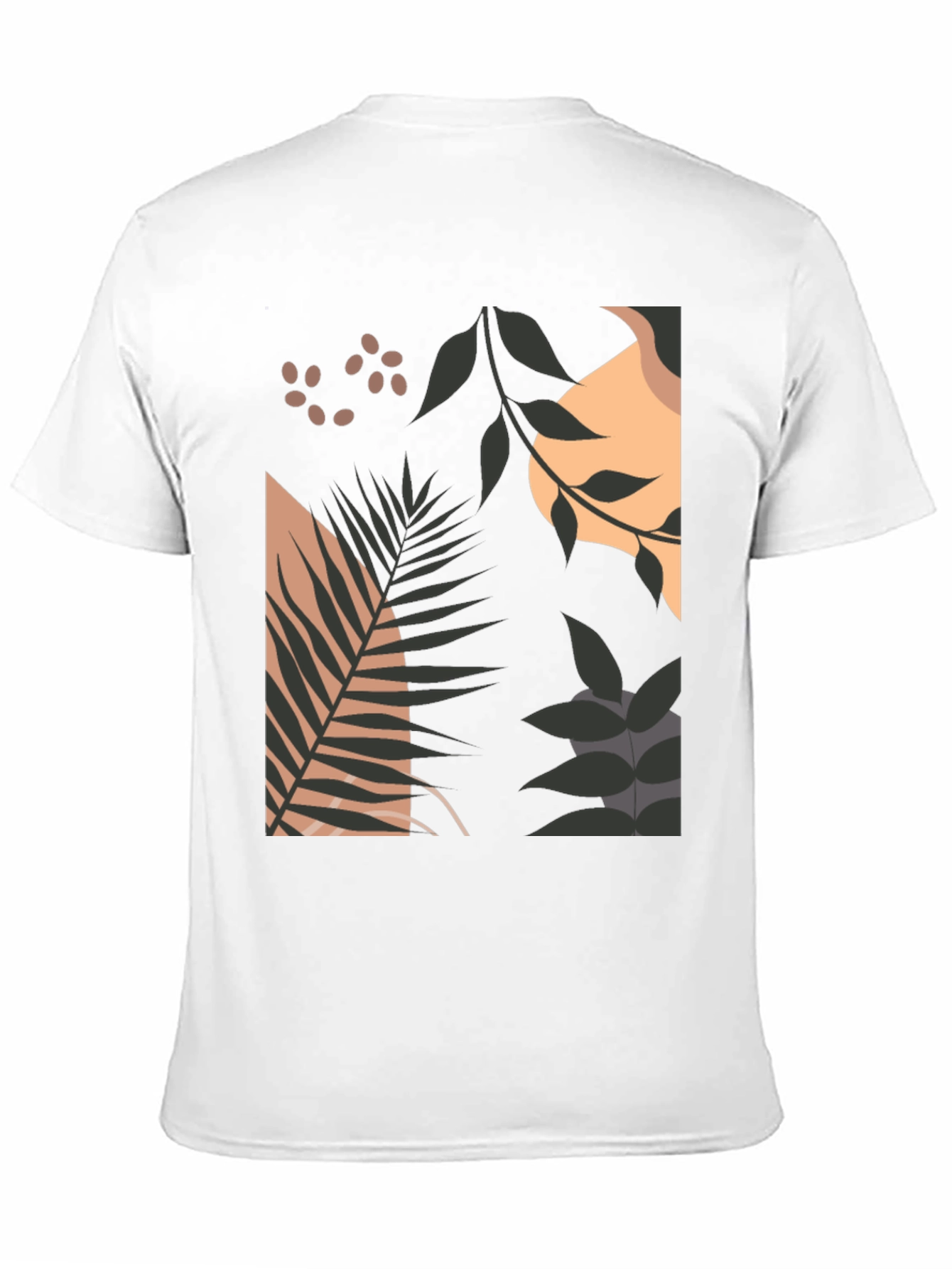 Modern Botanical Print Black T-Shirt
