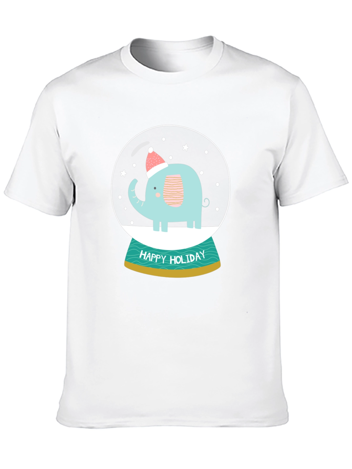 Holiday Elephant Snow Globe Graphic Tee