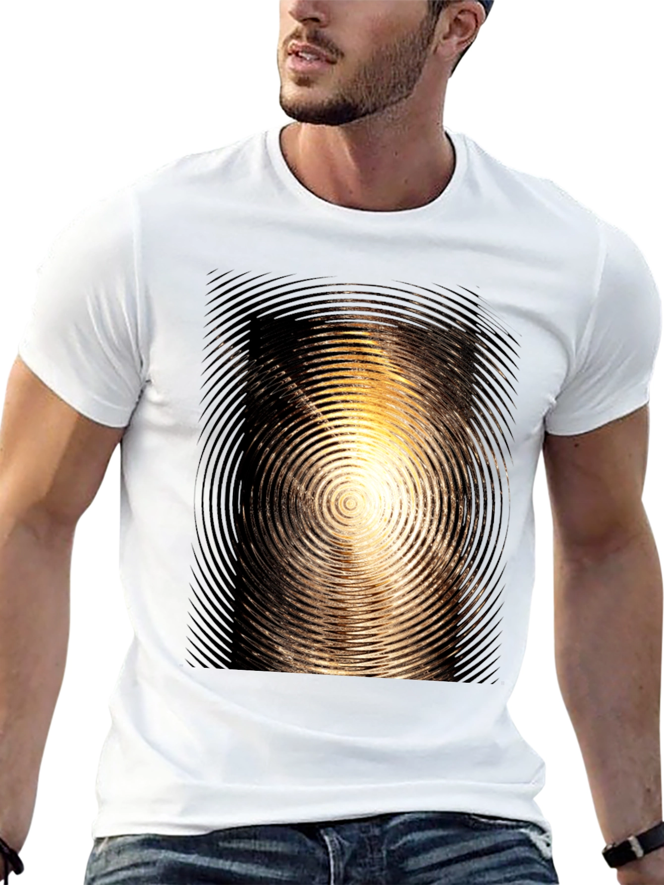 Swirl Graphic Mens Black T-Shirt