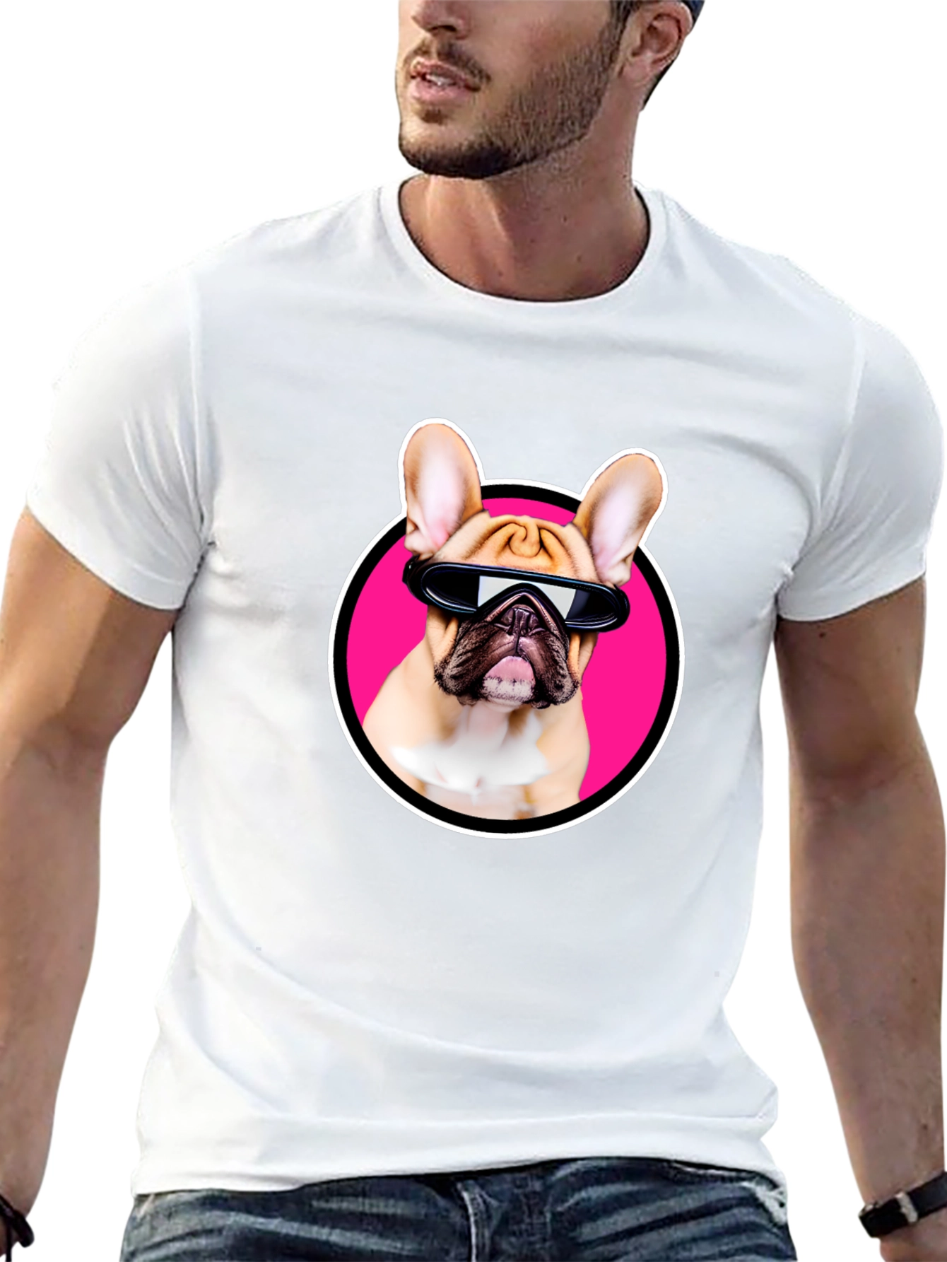 Cool Dog T-Shirt: French Bulldog with Sunglasses