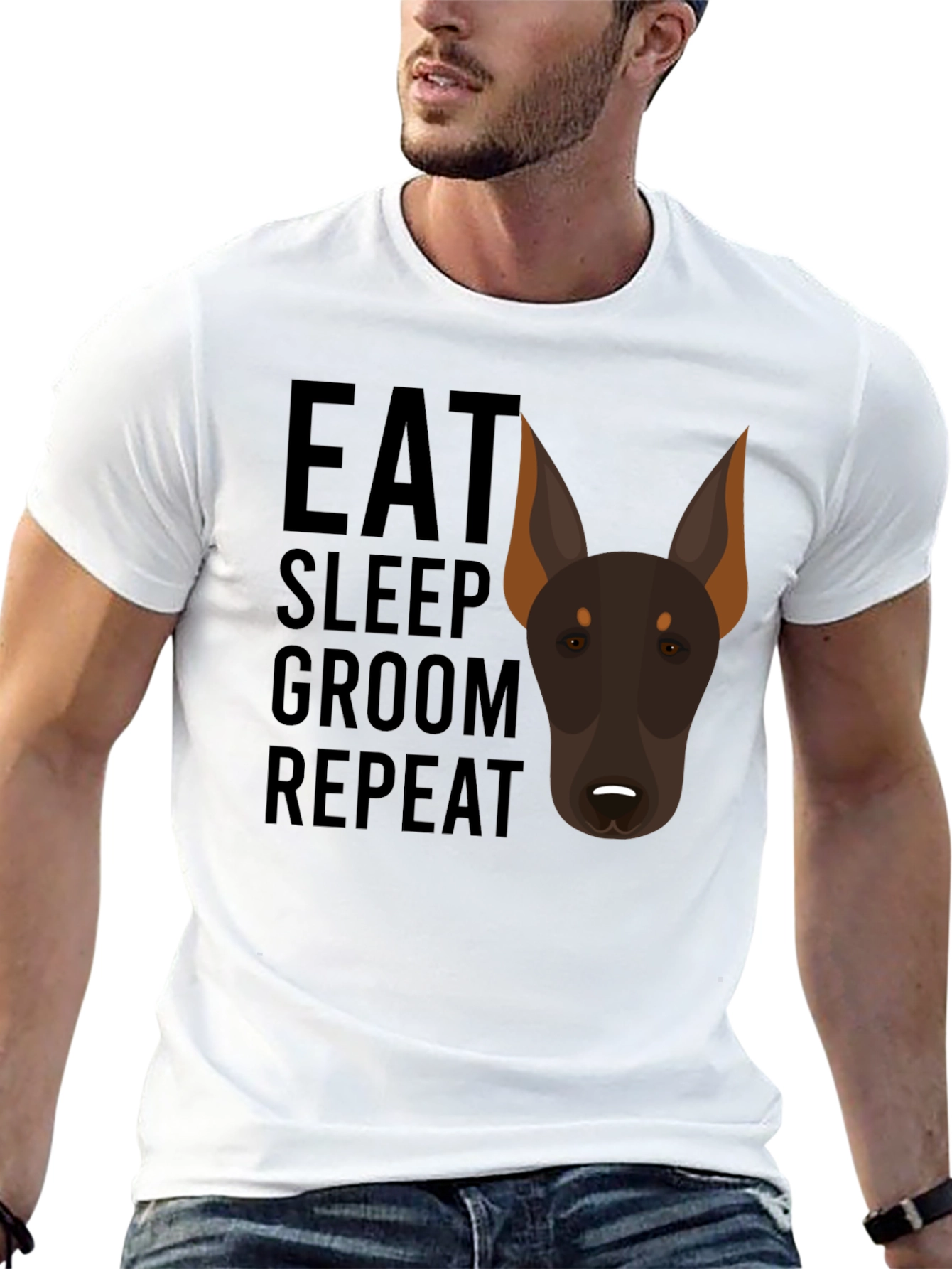 Eat Sleep Groom Repeat Doberman T-Shirt