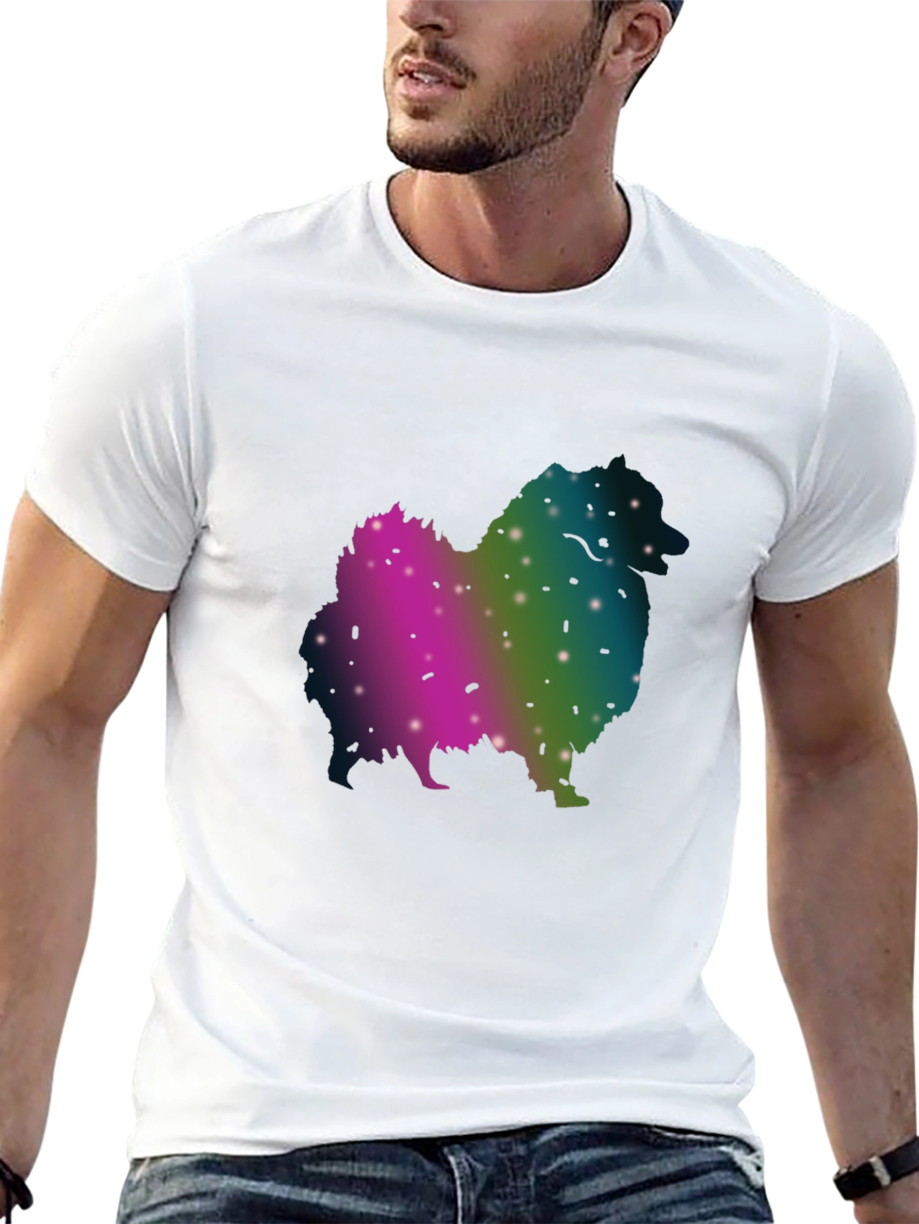 Galaxy Dog Silhouette Graphic Tee