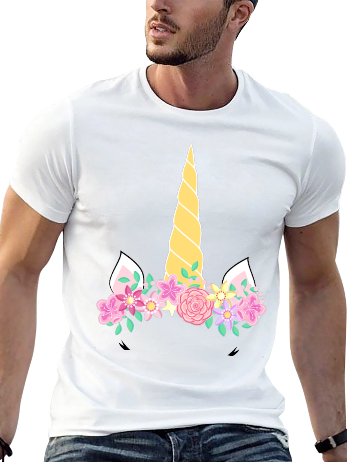 Unicorn Floral T-Shirt - Black