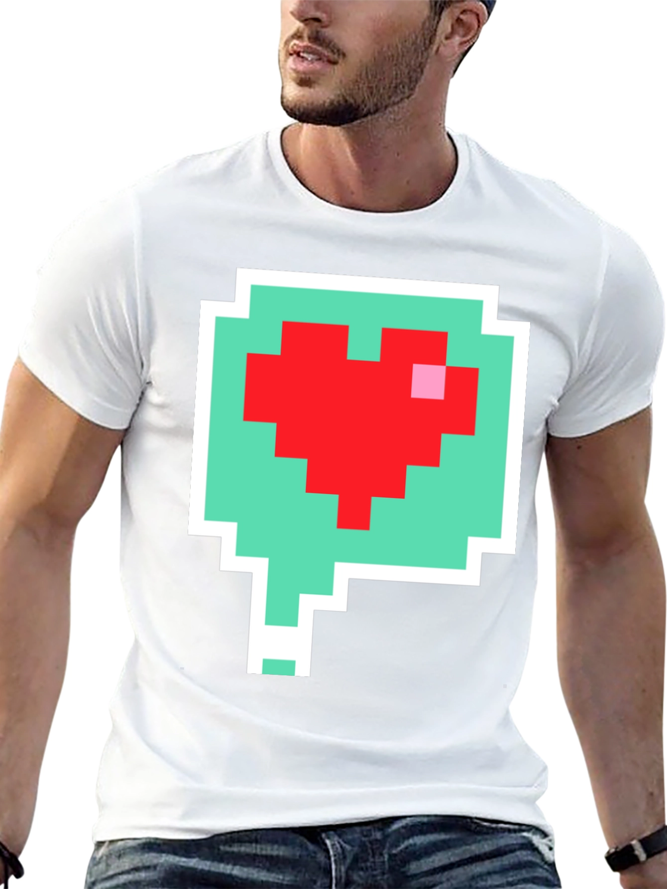 Pixel Heart Speech Bubble T-Shirt
