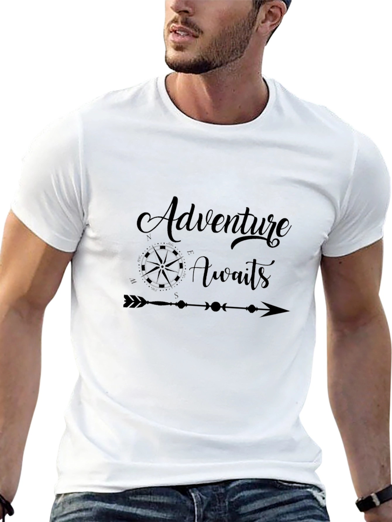 Adventure Awaits Black Graphic Tee