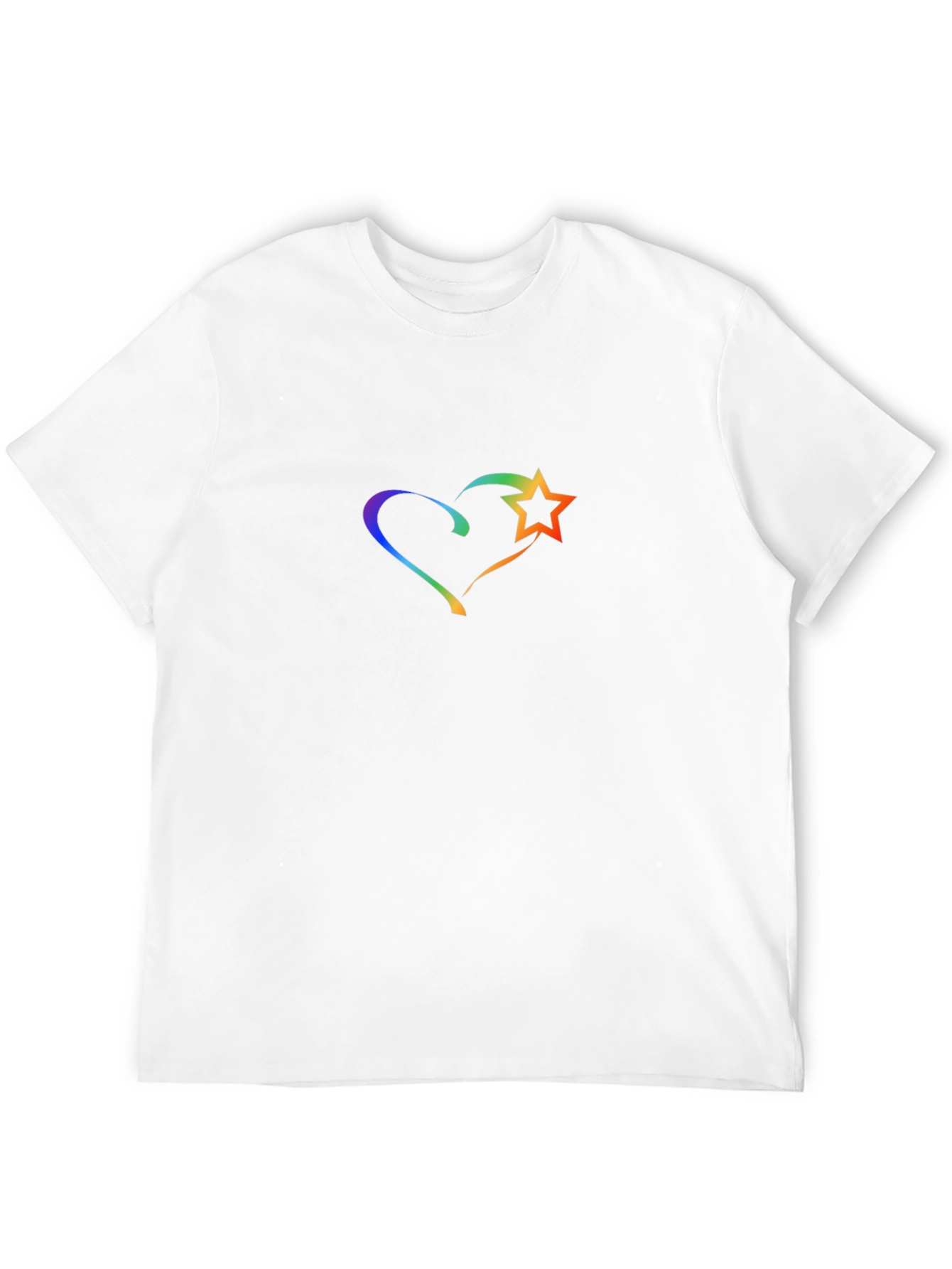 Rainbow Heart & Star Graphic Black Tee
