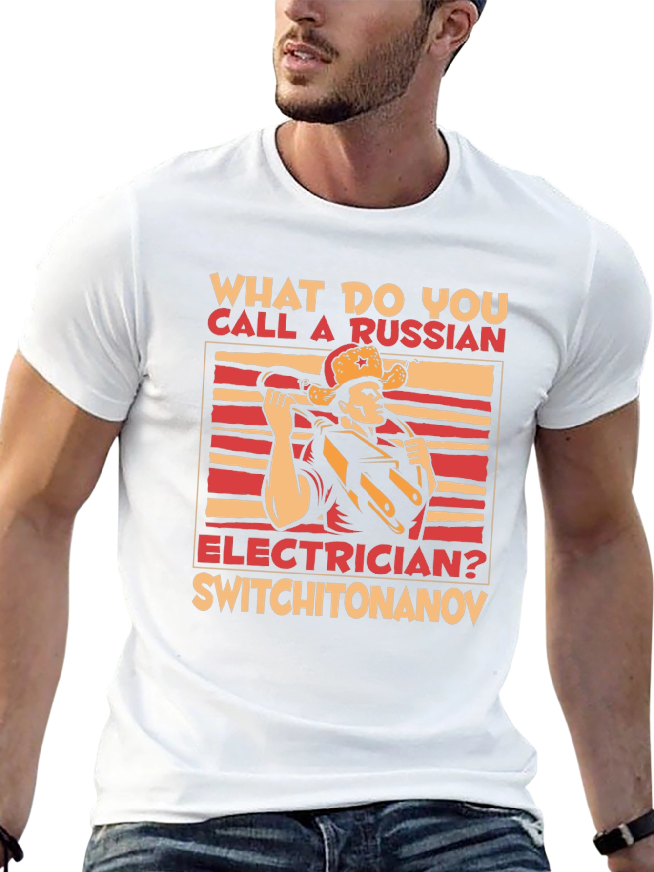 Funny Russian Electrician T-Shirt - Switchitonanov Joke