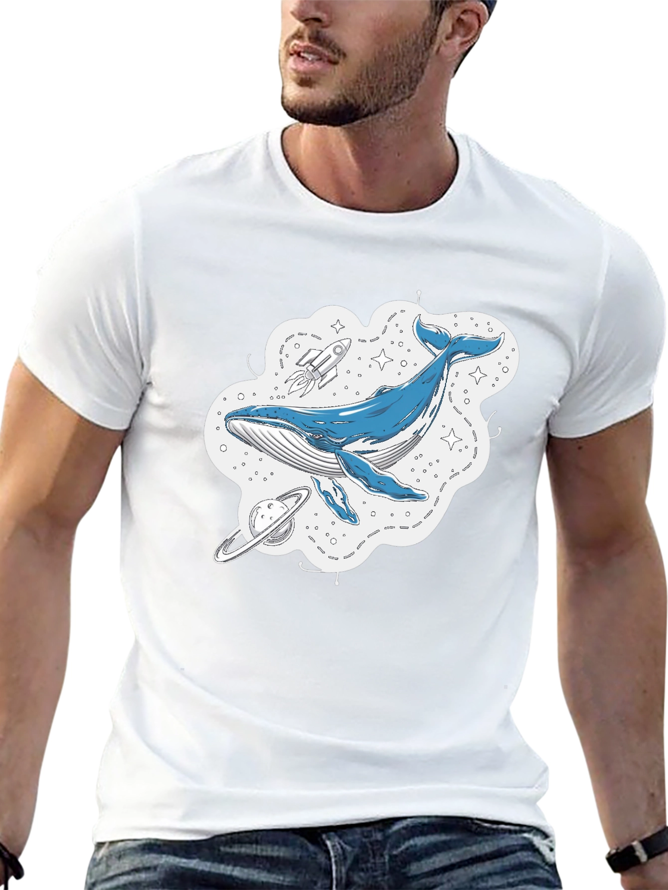 Whale Galaxy Graphic T-Shirt - Space Adventure Tee