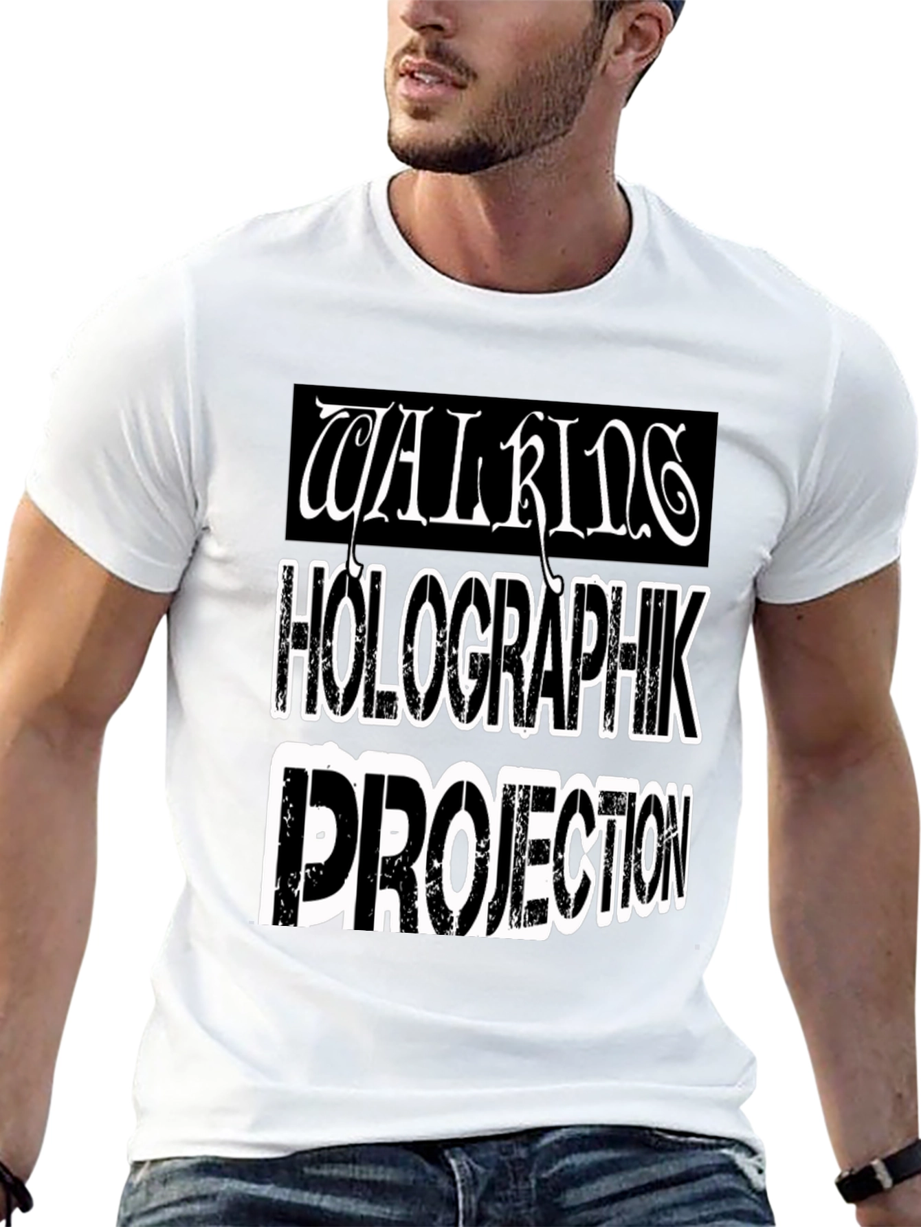 Walking Holographik Projection Black T-Shirt