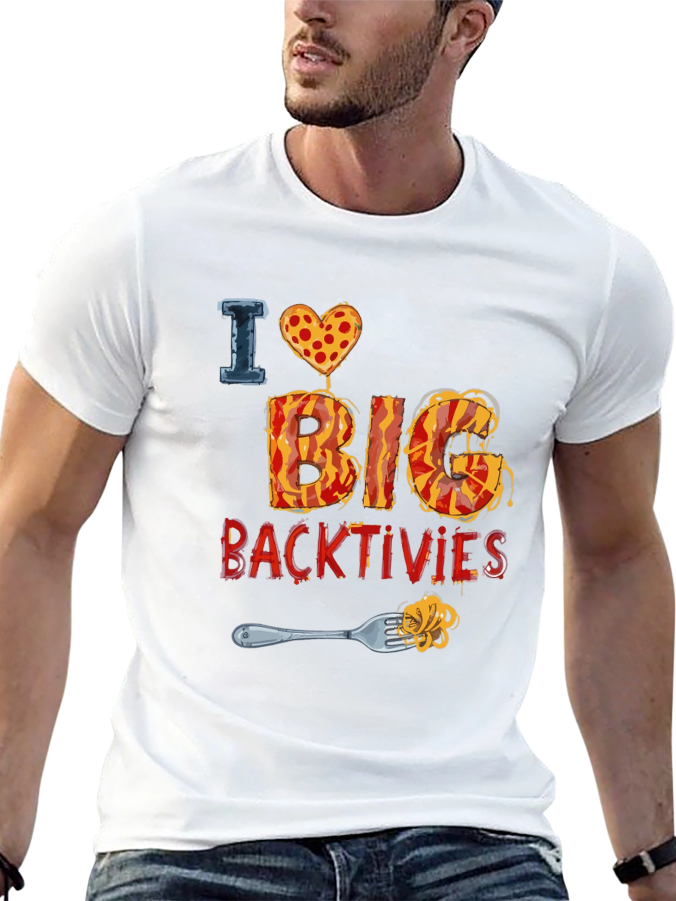 I Love Big Backtivities Funny Food T-Shirt
