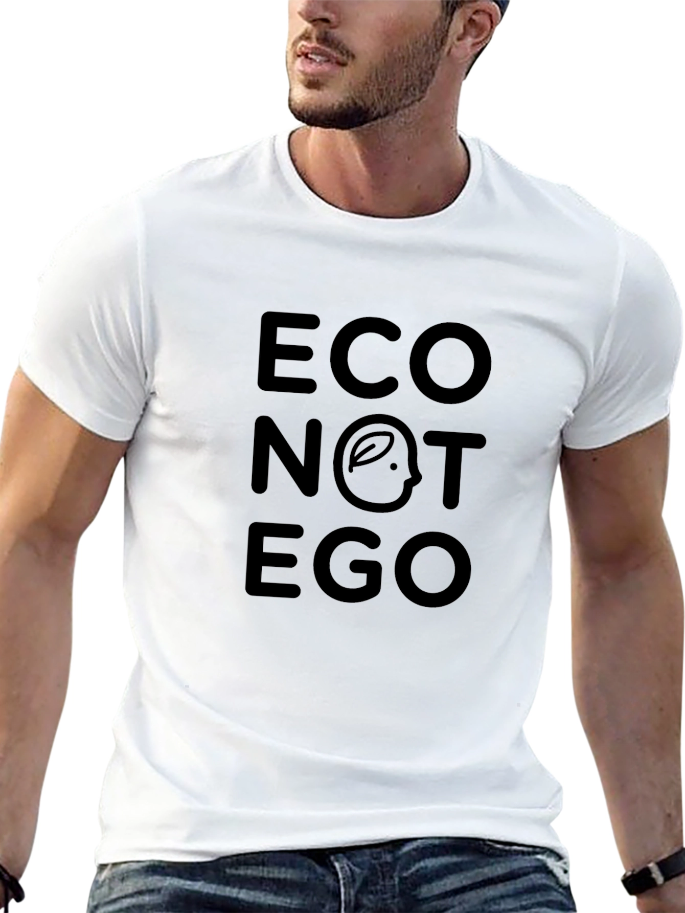 Eco Not Ego Black Graphic Tee