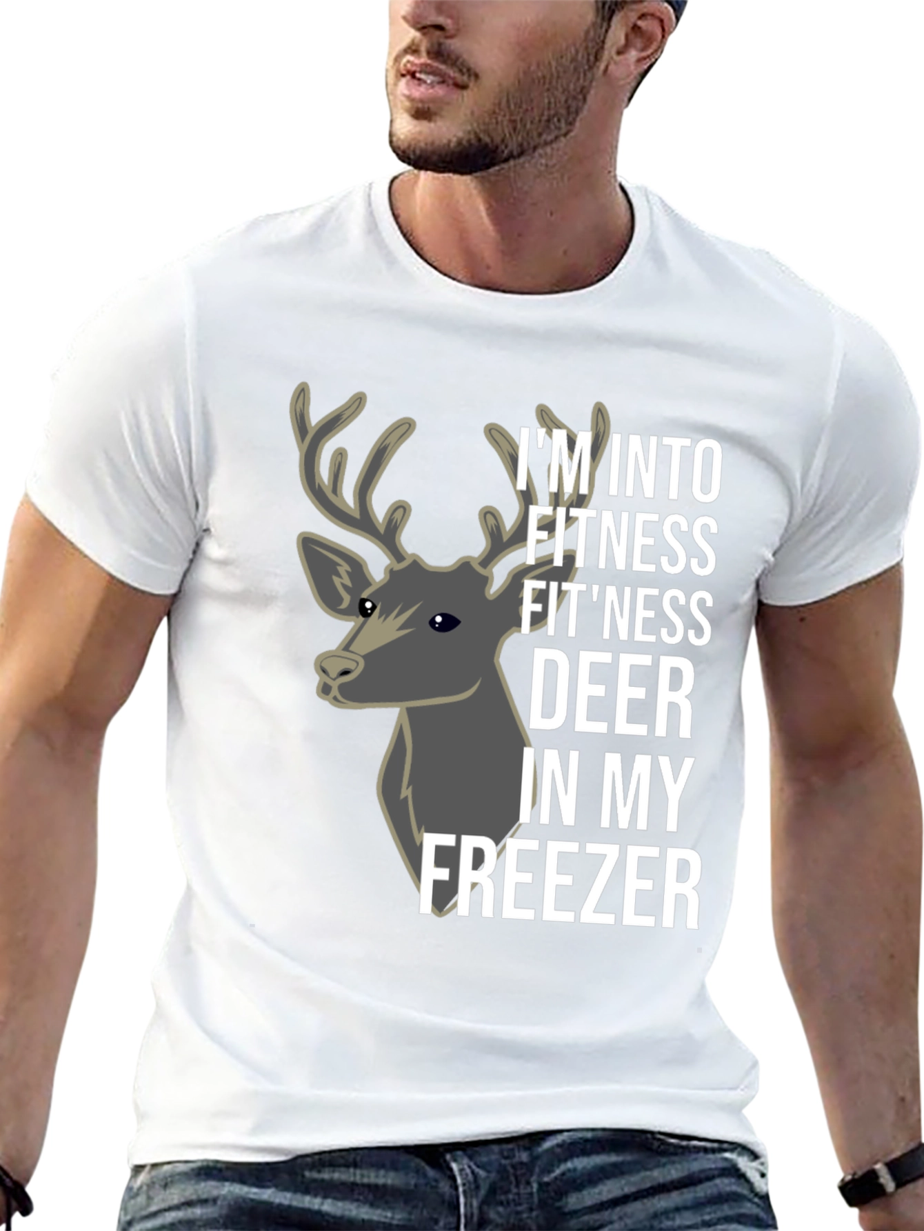 Fitness Deer T-Shirt - Funny Gym & Hunting Tee