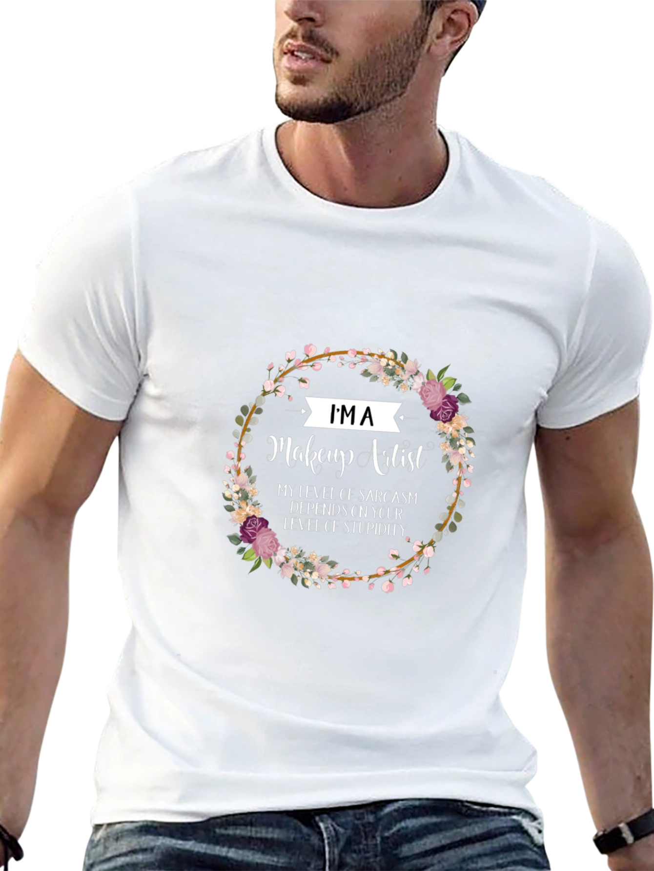 Makeup Artist Sarcasm Floral T-Shirt