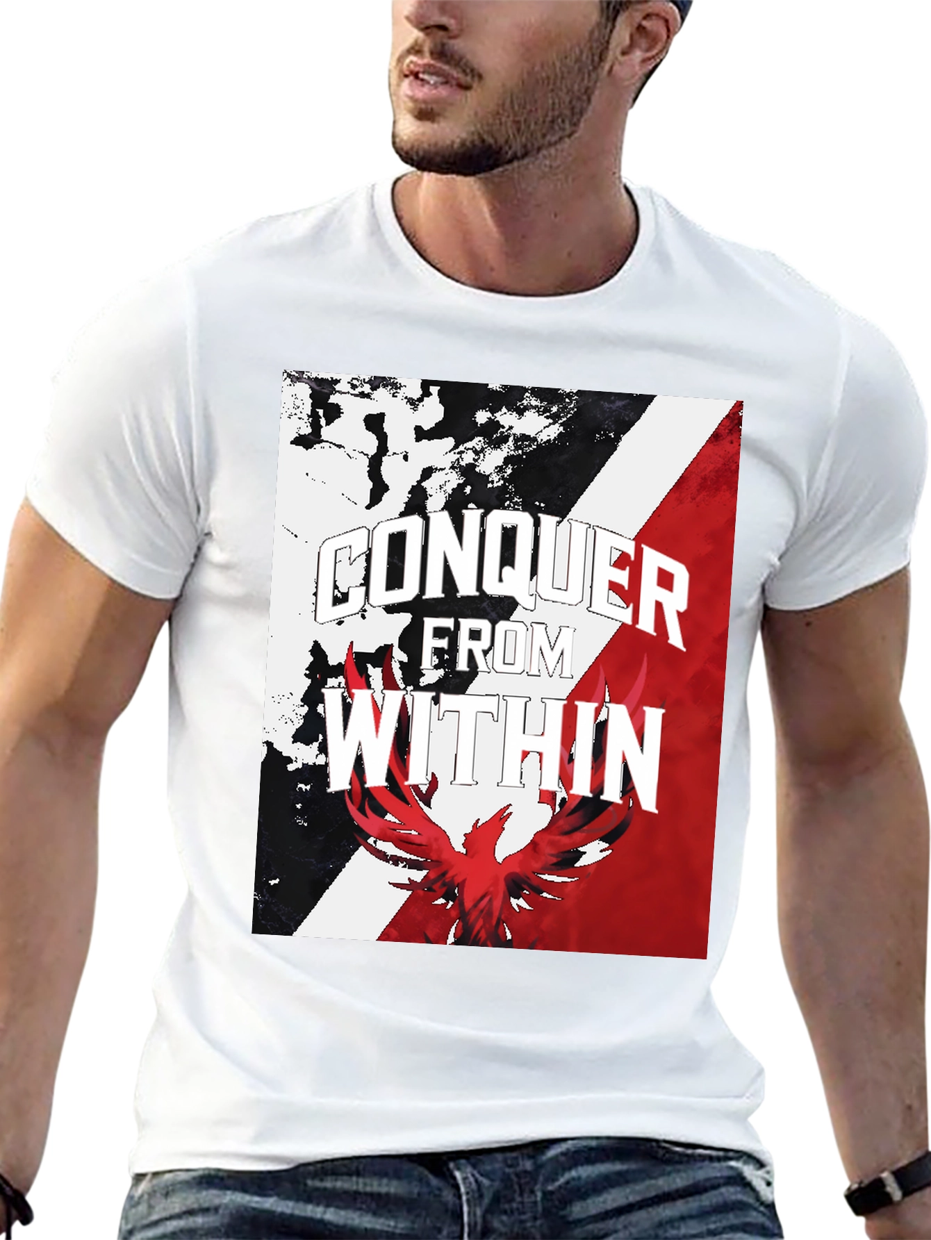 Conquer Within Graphic Tee - Black