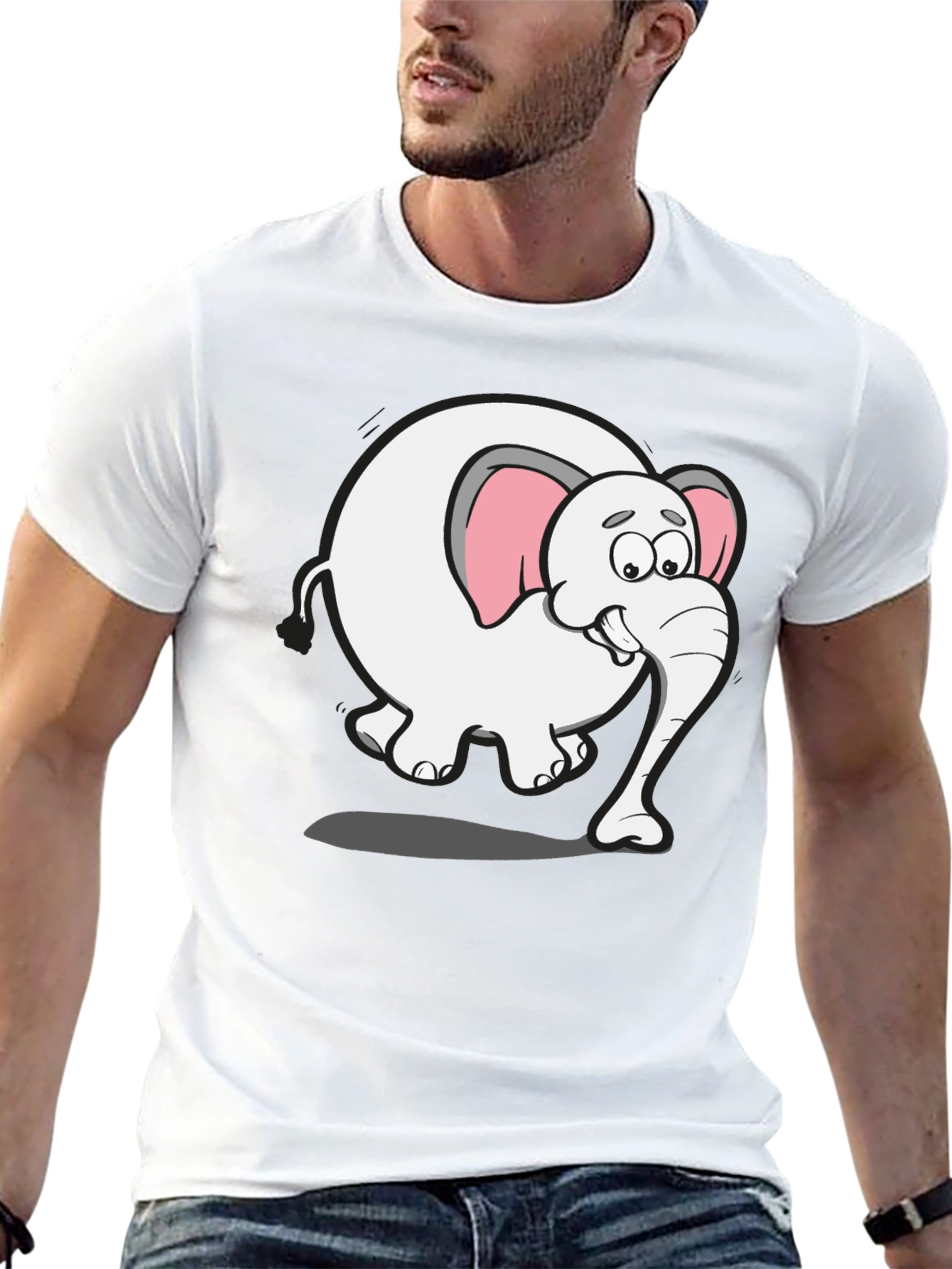 Cartoon Elephant Graphic Tee - Fun Animal Shirt
