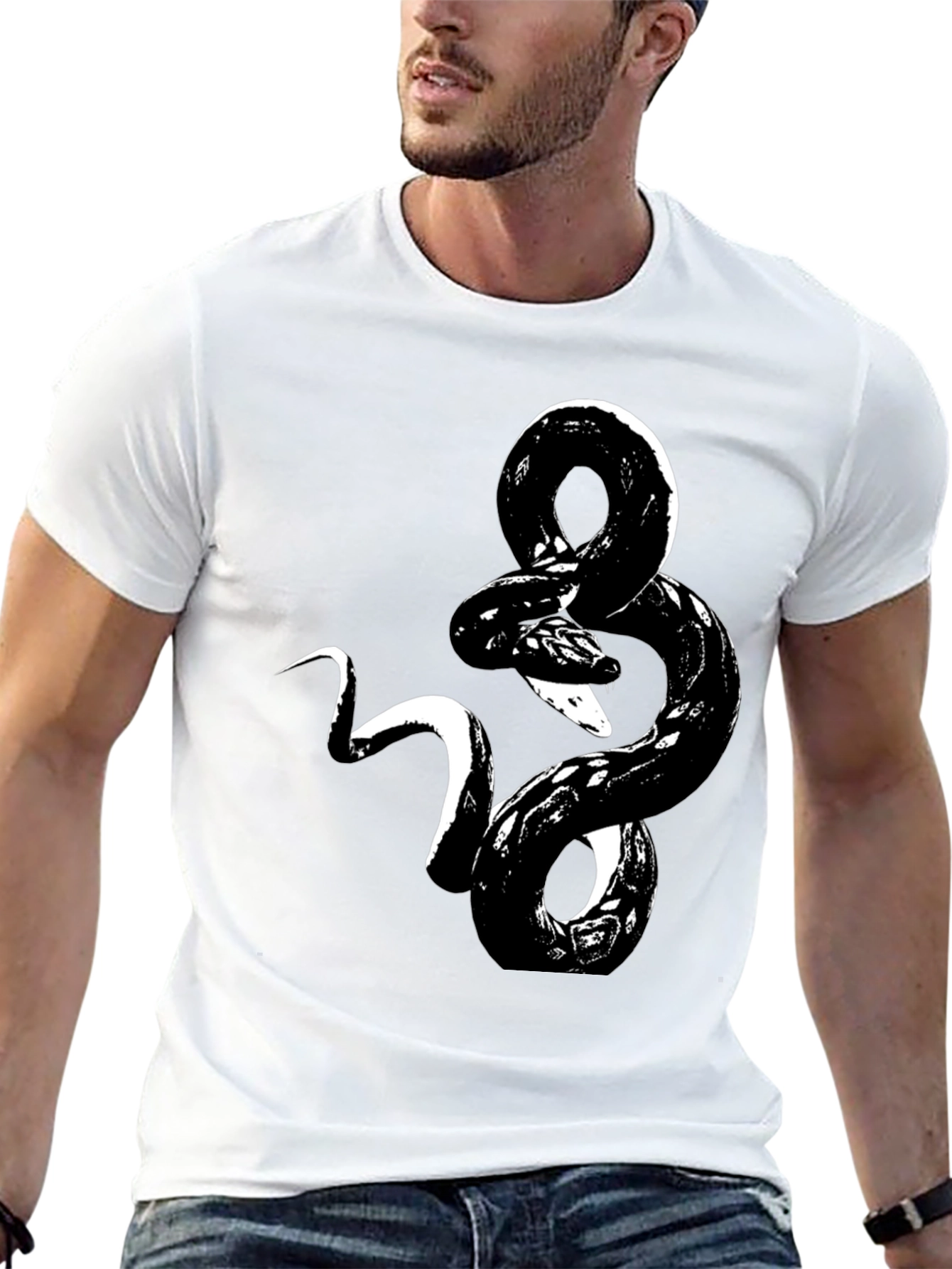 Snake Graphic Tee - Mens Black T-Shirt