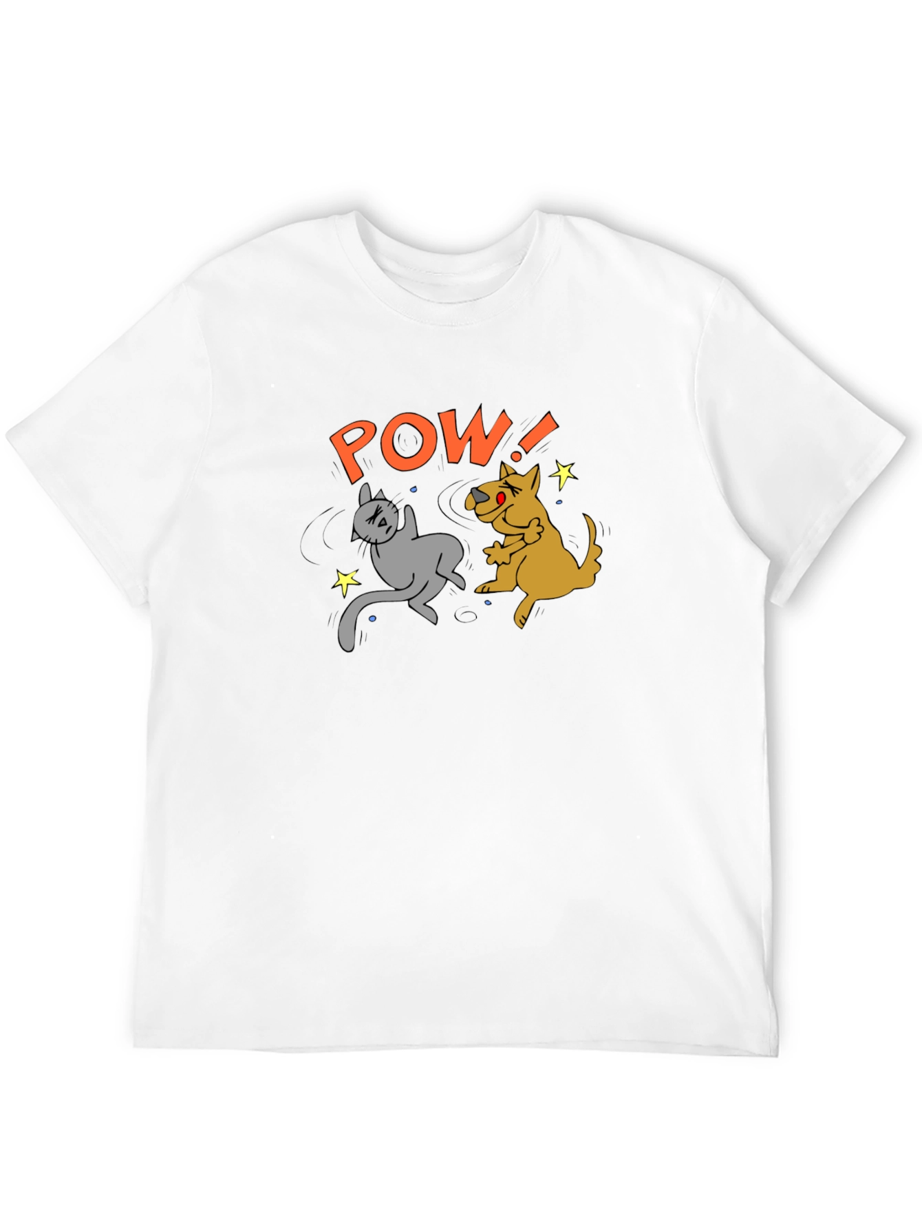 Cat and Dog POW! Cartoon T-Shirt