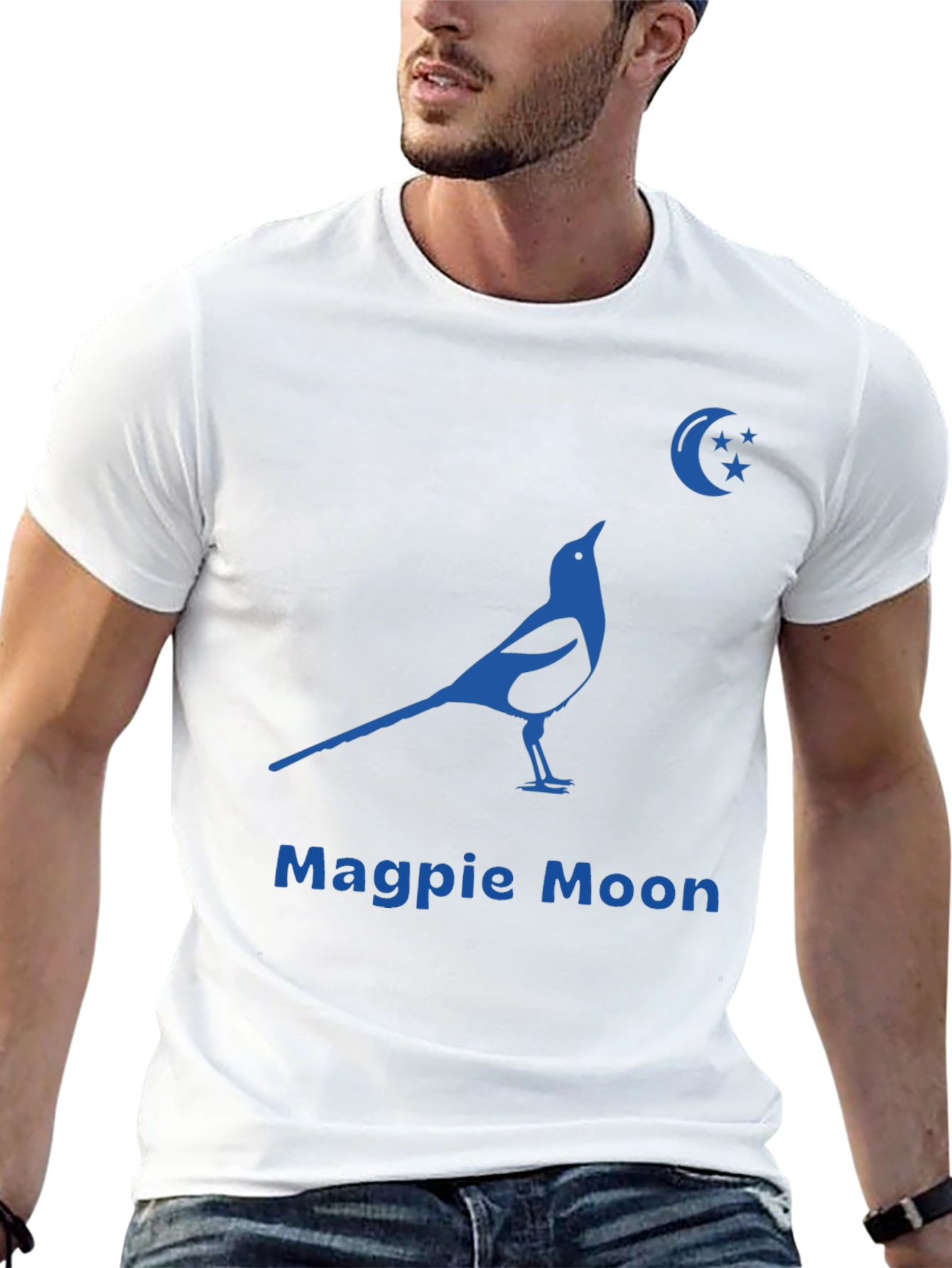 Magpie Moon Graphic Tee - Black Cotton Blend