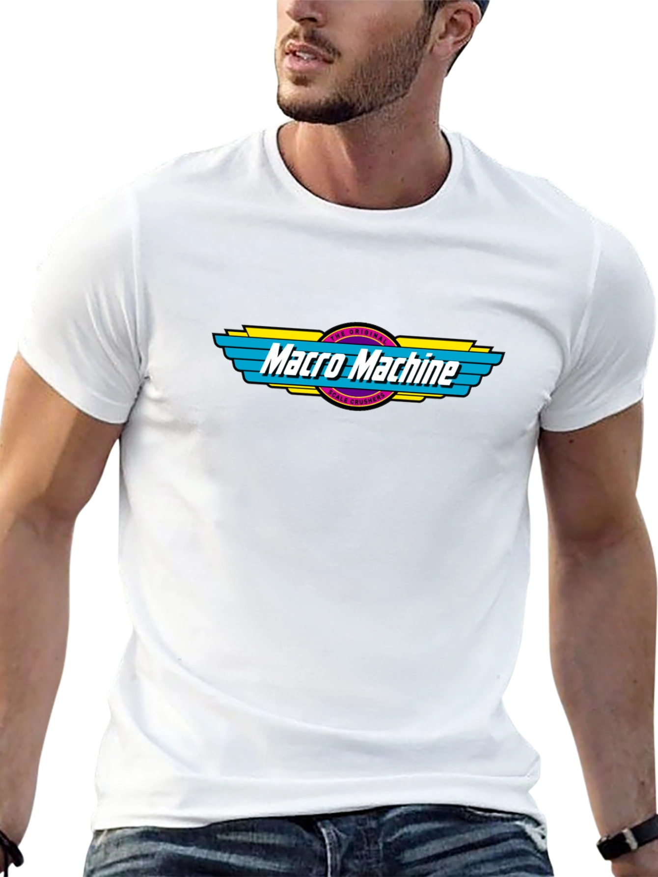 Macro Machine Graphic T-Shirt - Black Cotton