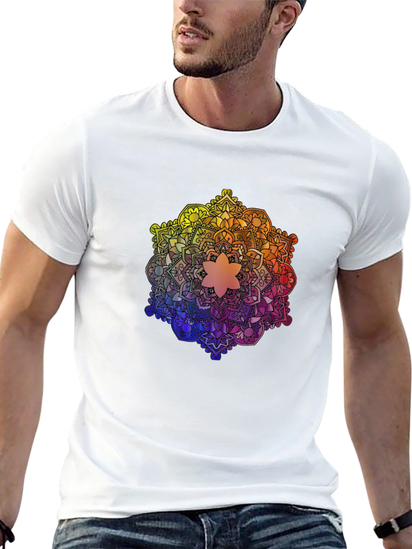 Rainbow Mandala Graphic Tee