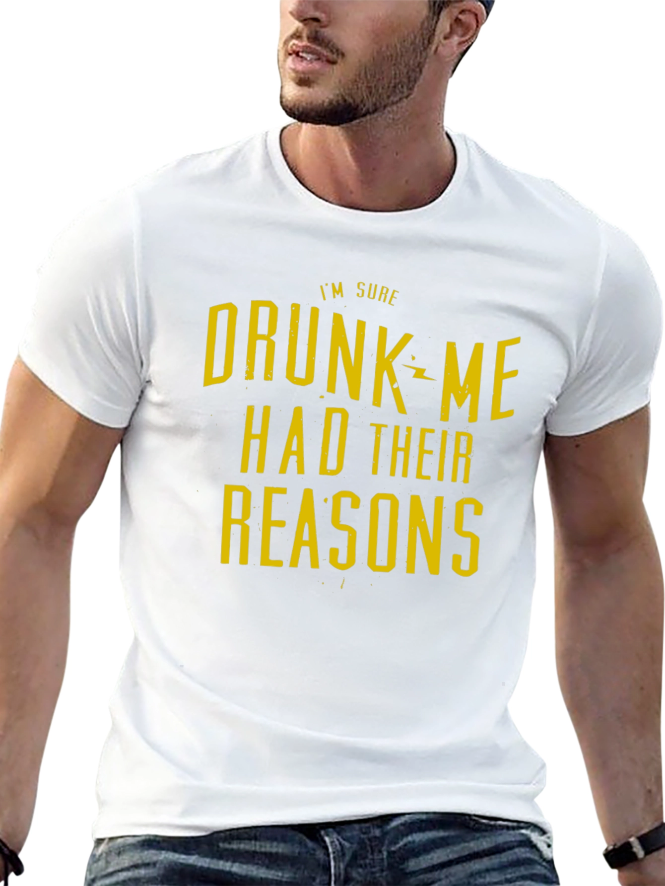 Funny Drunk Me Had Their Reasons Black Graphic T-Shirt