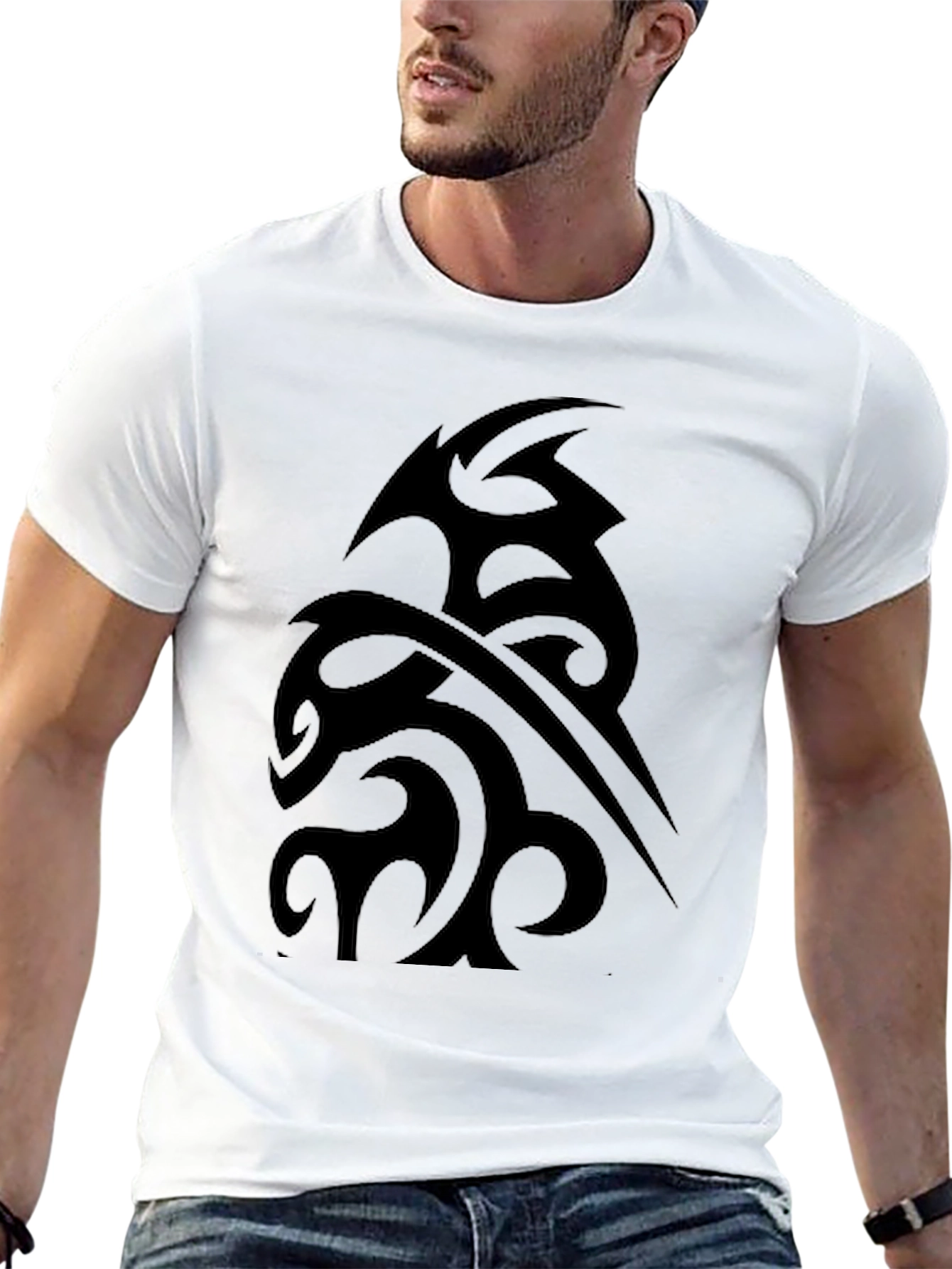 Tribal Tattoo Graphic Black T-Shirt