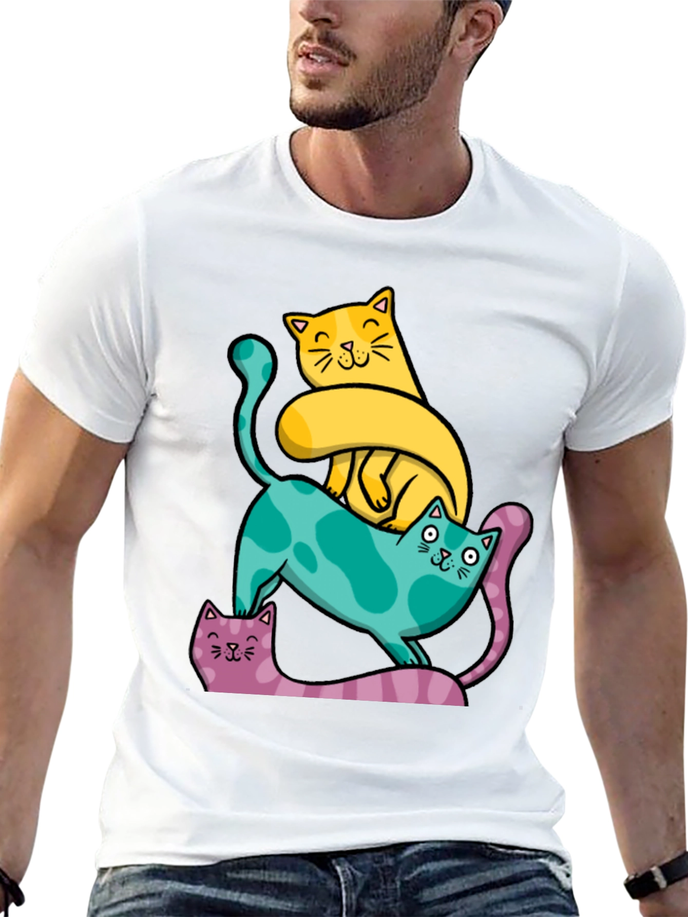 Cute Cats T-Shirt - Whimsical Design