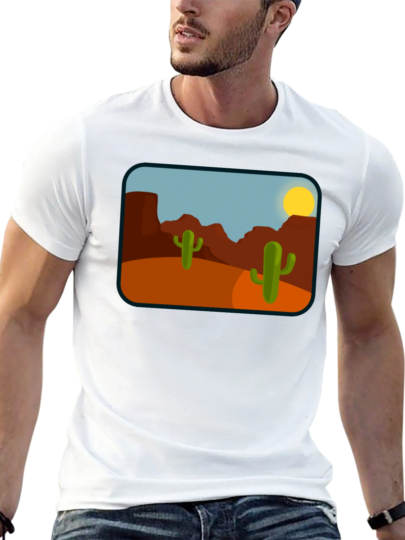 Desert Cactus Graphic T-Shirt - Black
