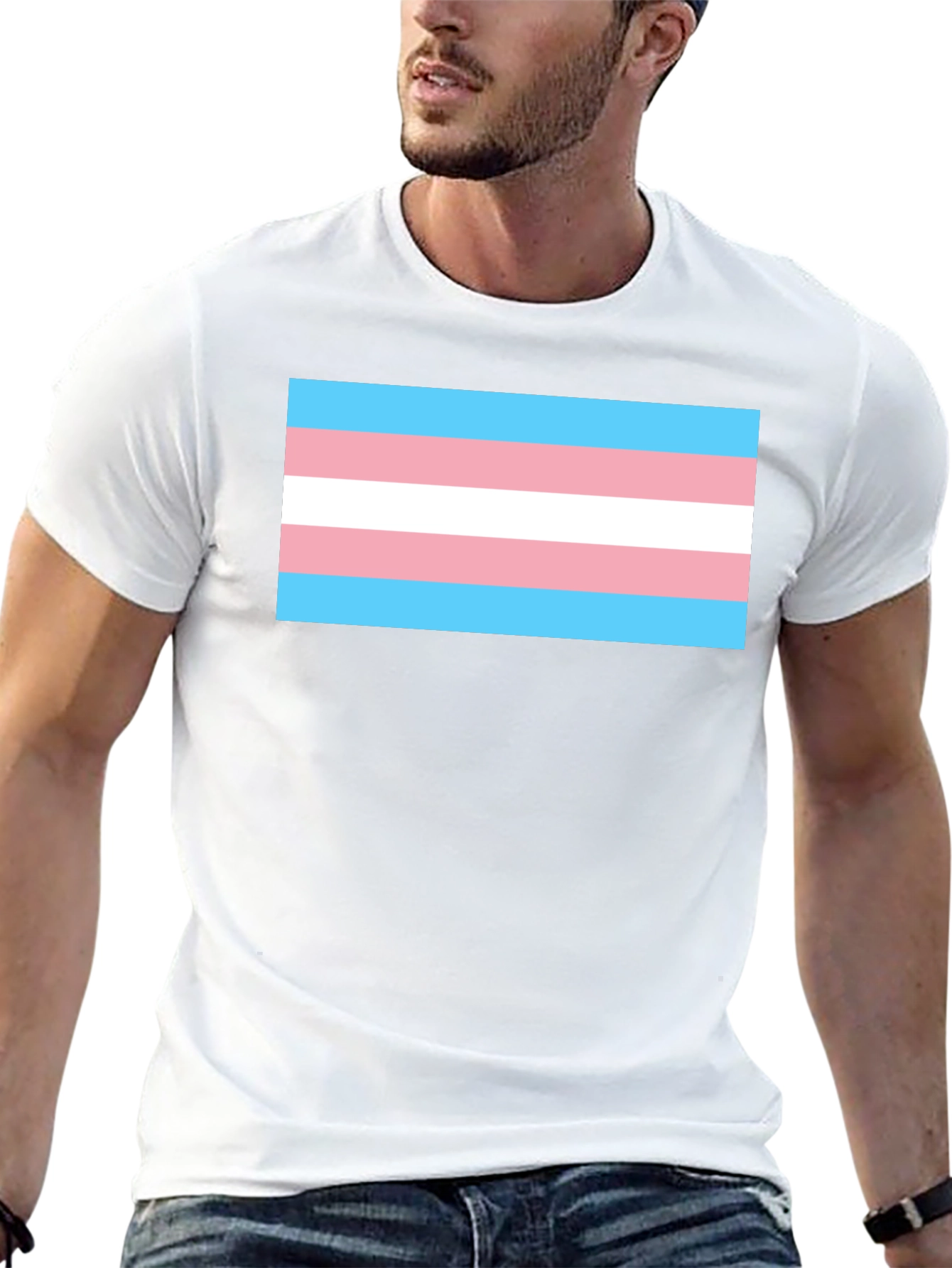 Transgender Pride Flag T-Shirt - Black Tee