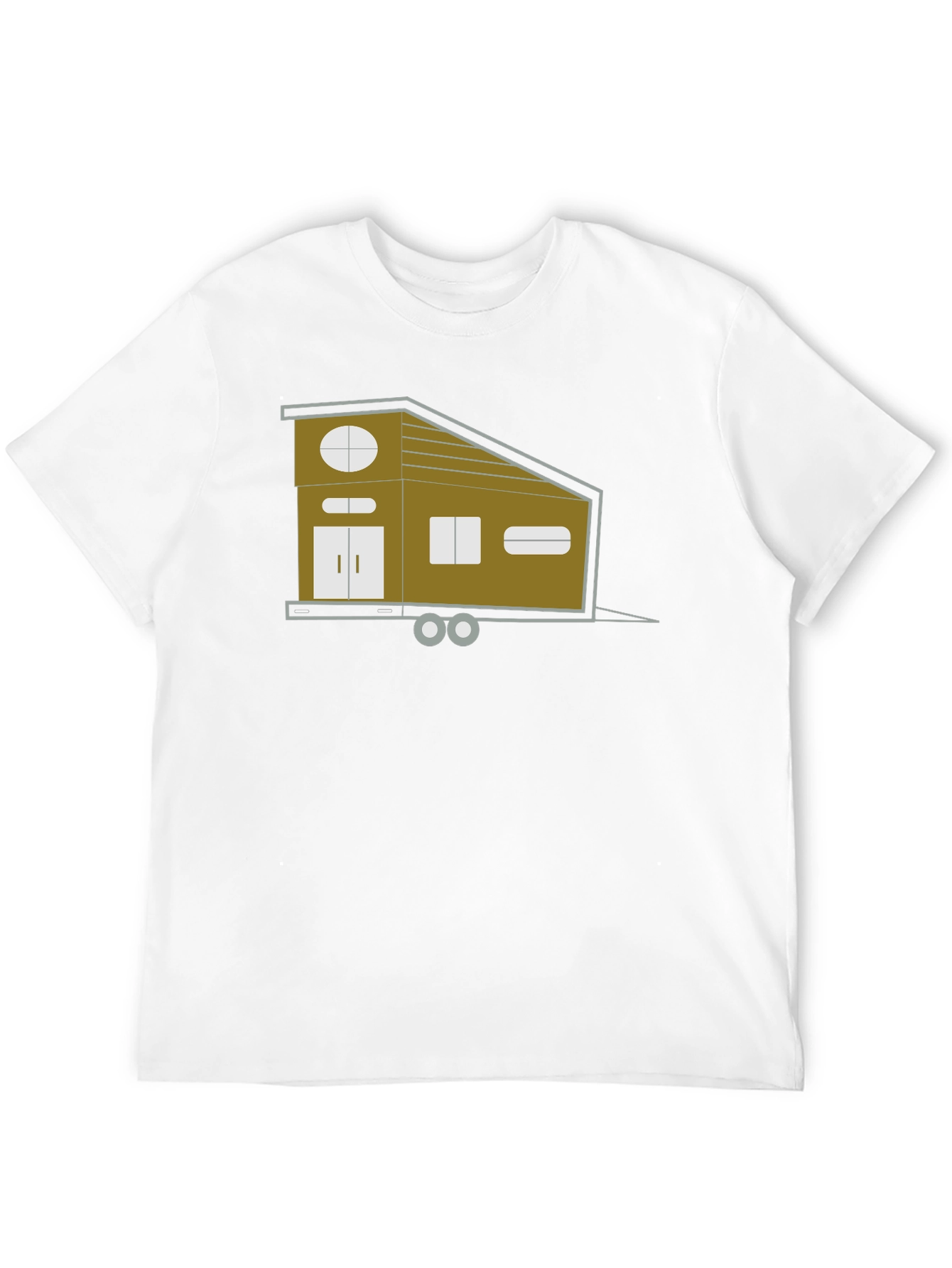 Modern Tiny House Graphic Tee - Black Cotton Blend