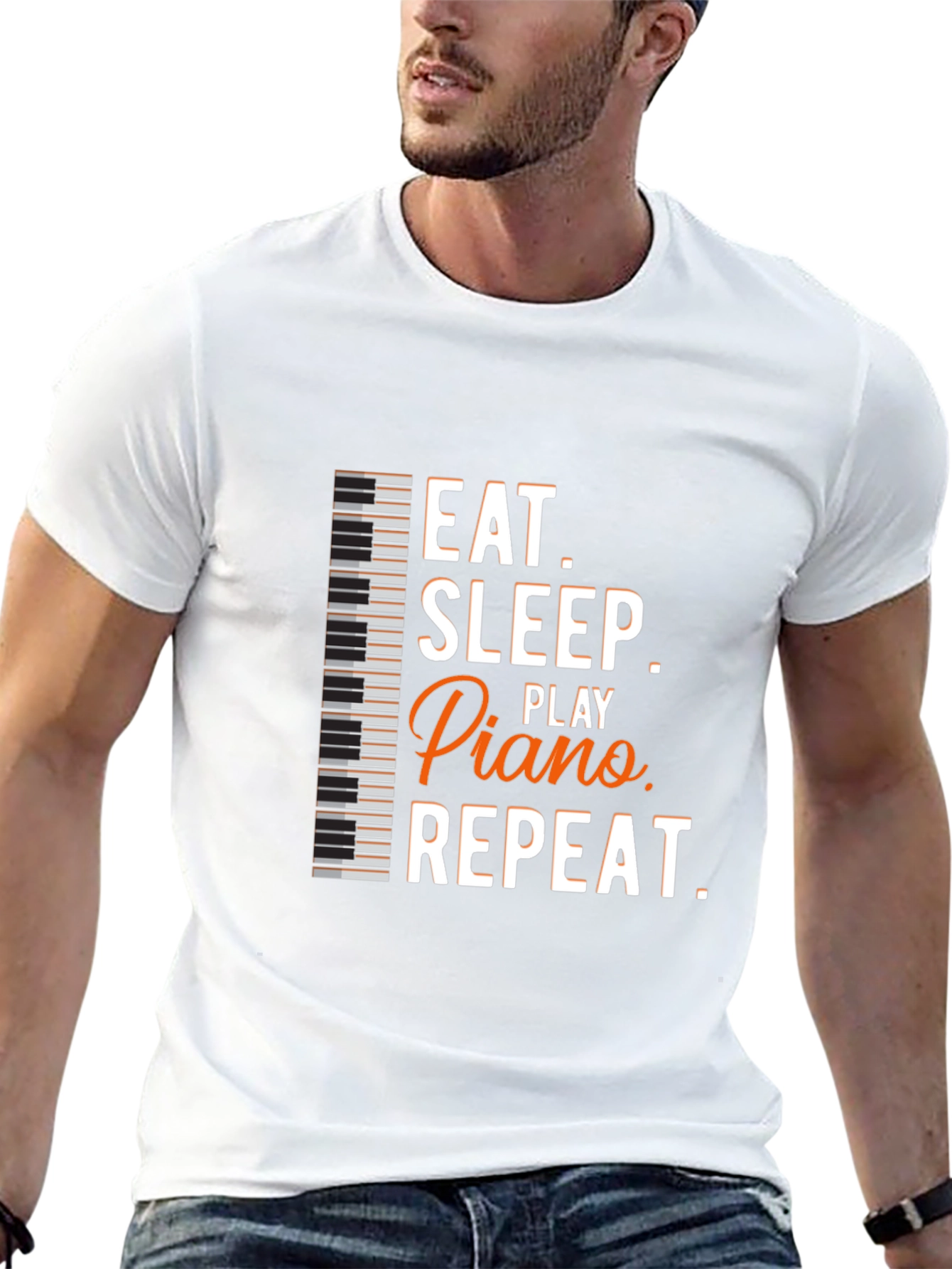 Eat Sleep Play Piano Repeat Graphic Tee