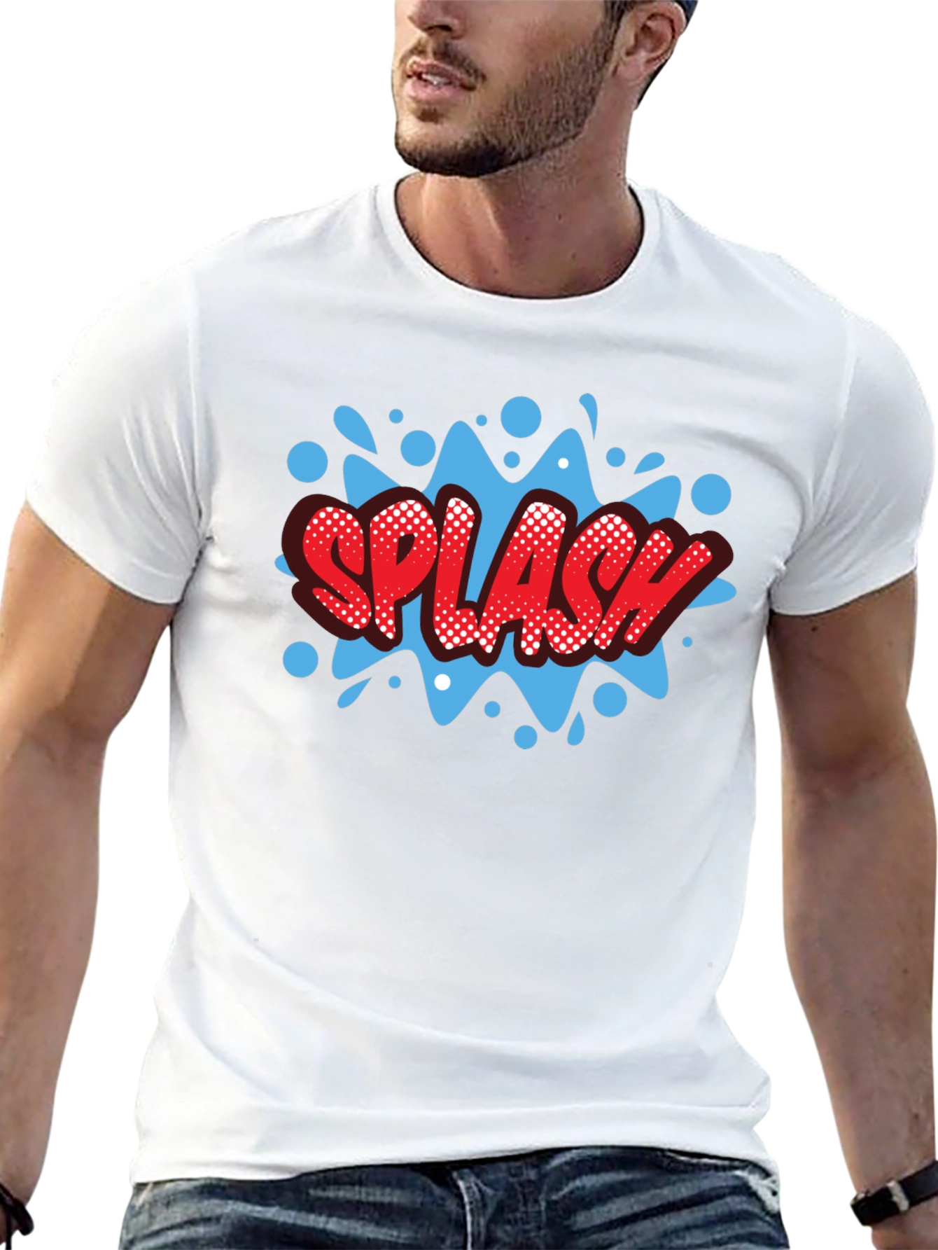Splash Graphic Print Black T-Shirt