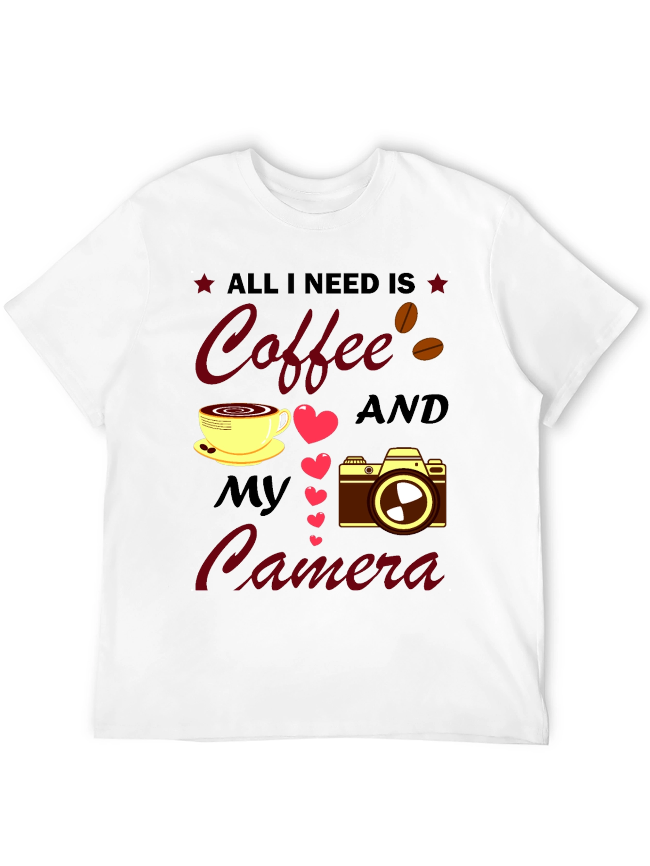 Coffee and Camera T-Shirt - Photographers Delight
