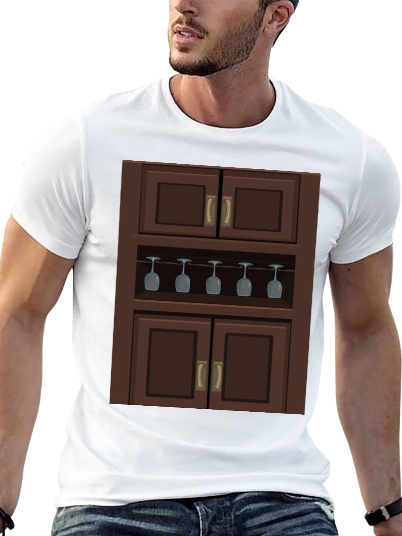 Novelty Bar Cabinet Graphic Tee - Stylish & Unique