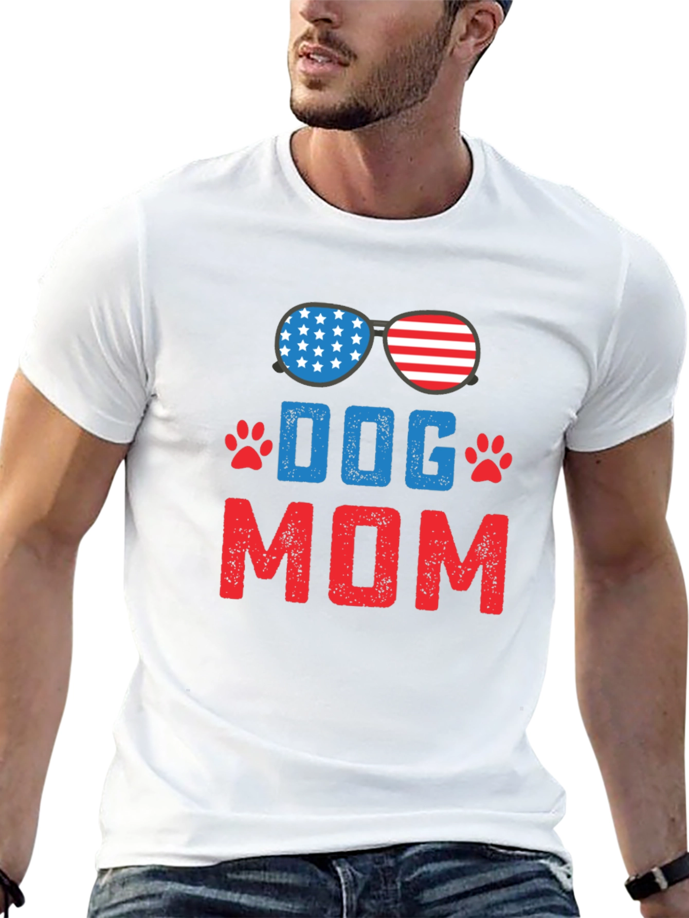 Dog Mom USA Patriotic T-Shirt