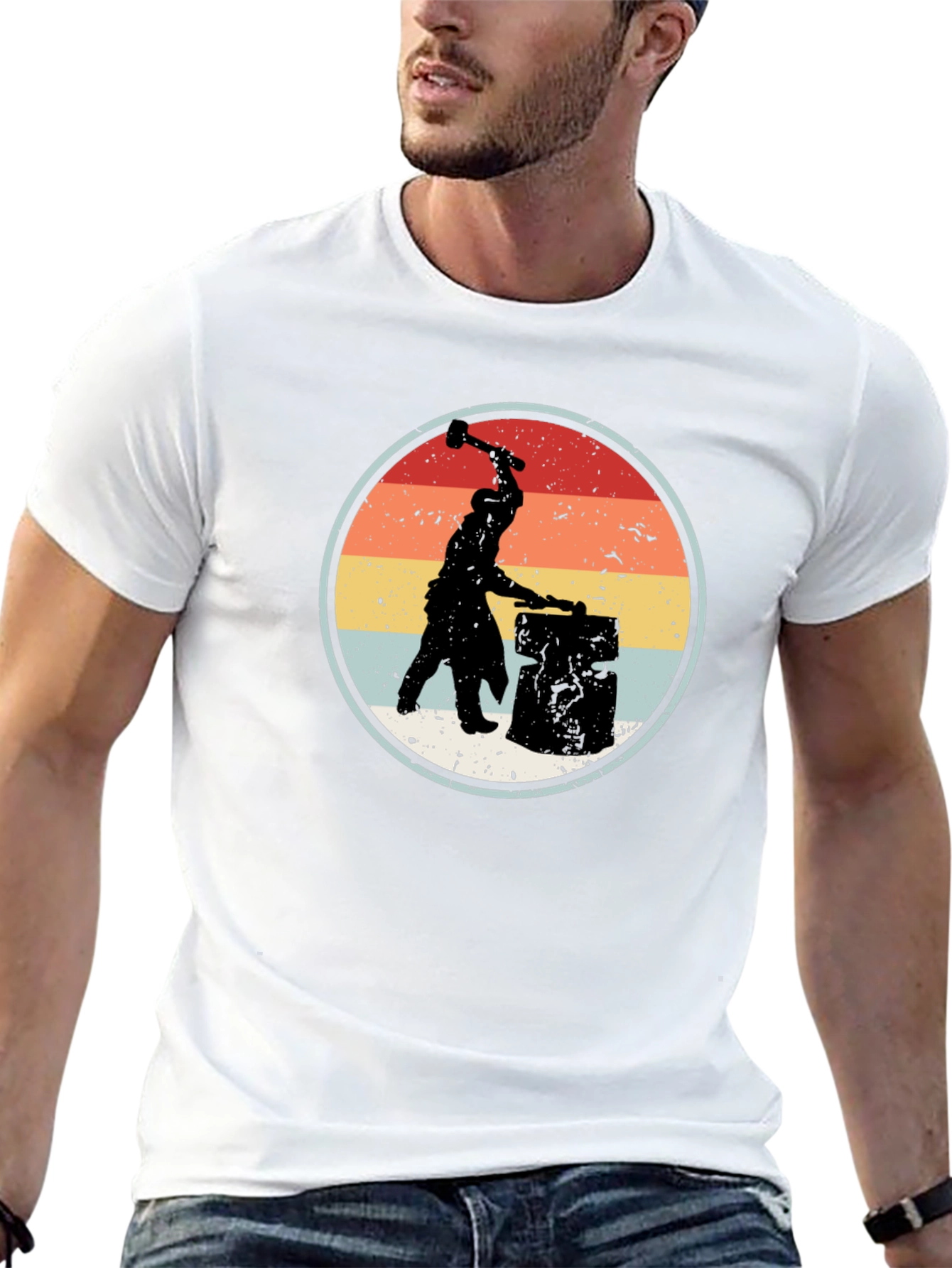Blacksmith Silhouette Graphic T-Shirt